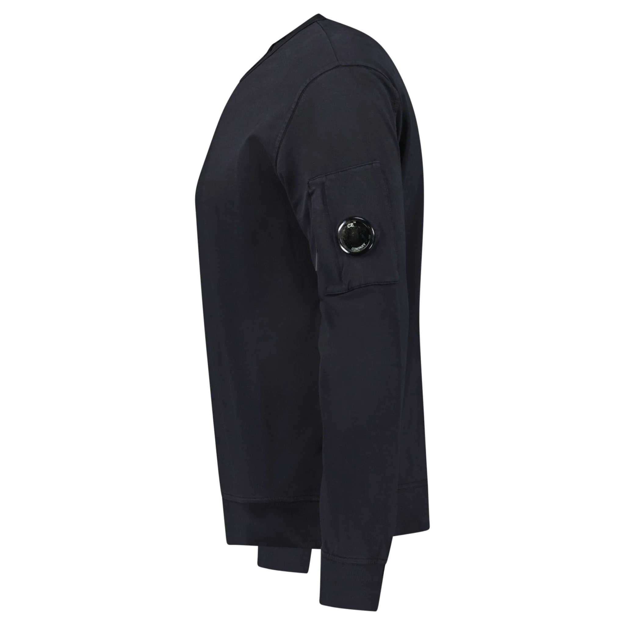 CP Company Lens Light Fleece Crewneck Sweatshirt Black - Image 2