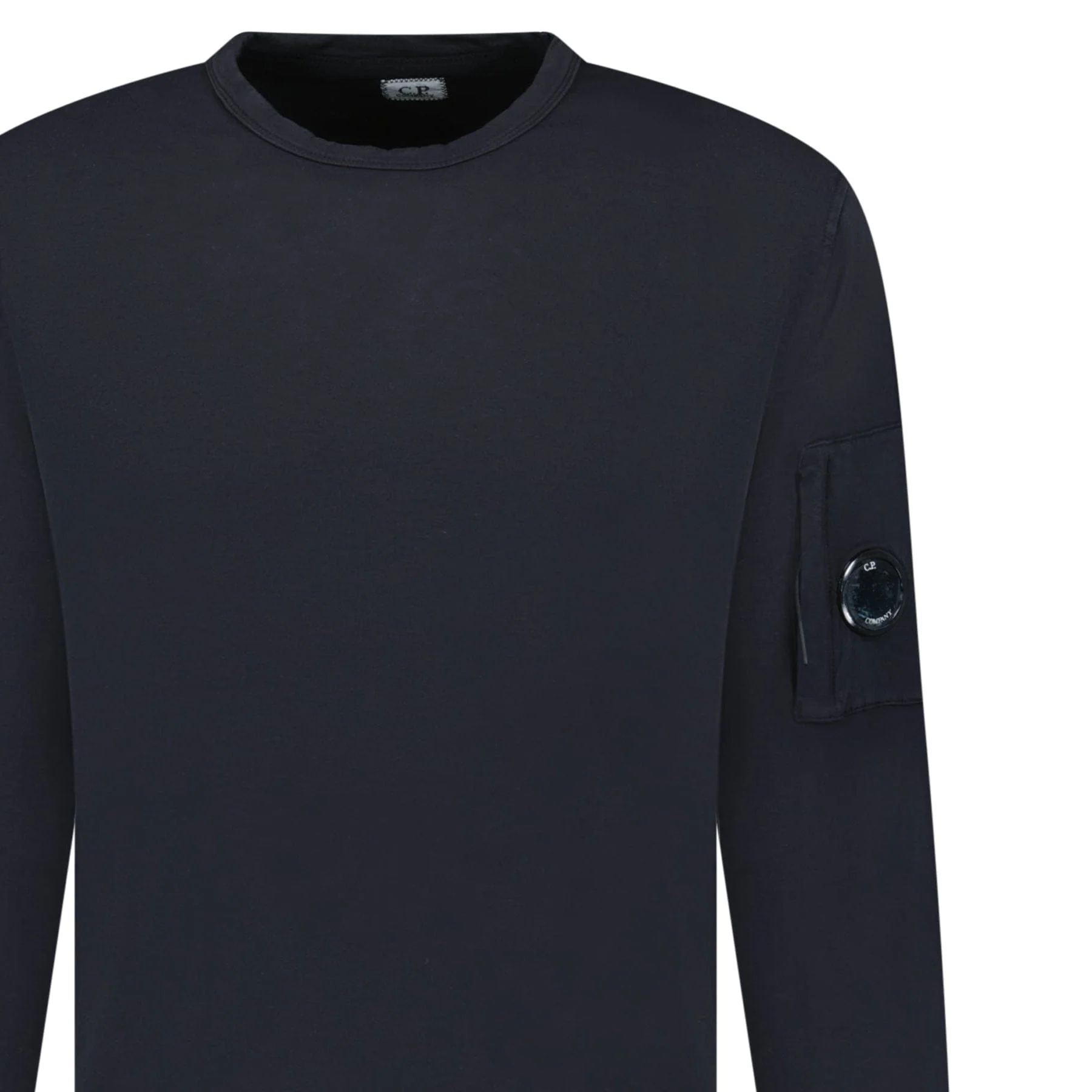 CP Company Lens Light Fleece Crewneck Sweatshirt Black - Image 3
