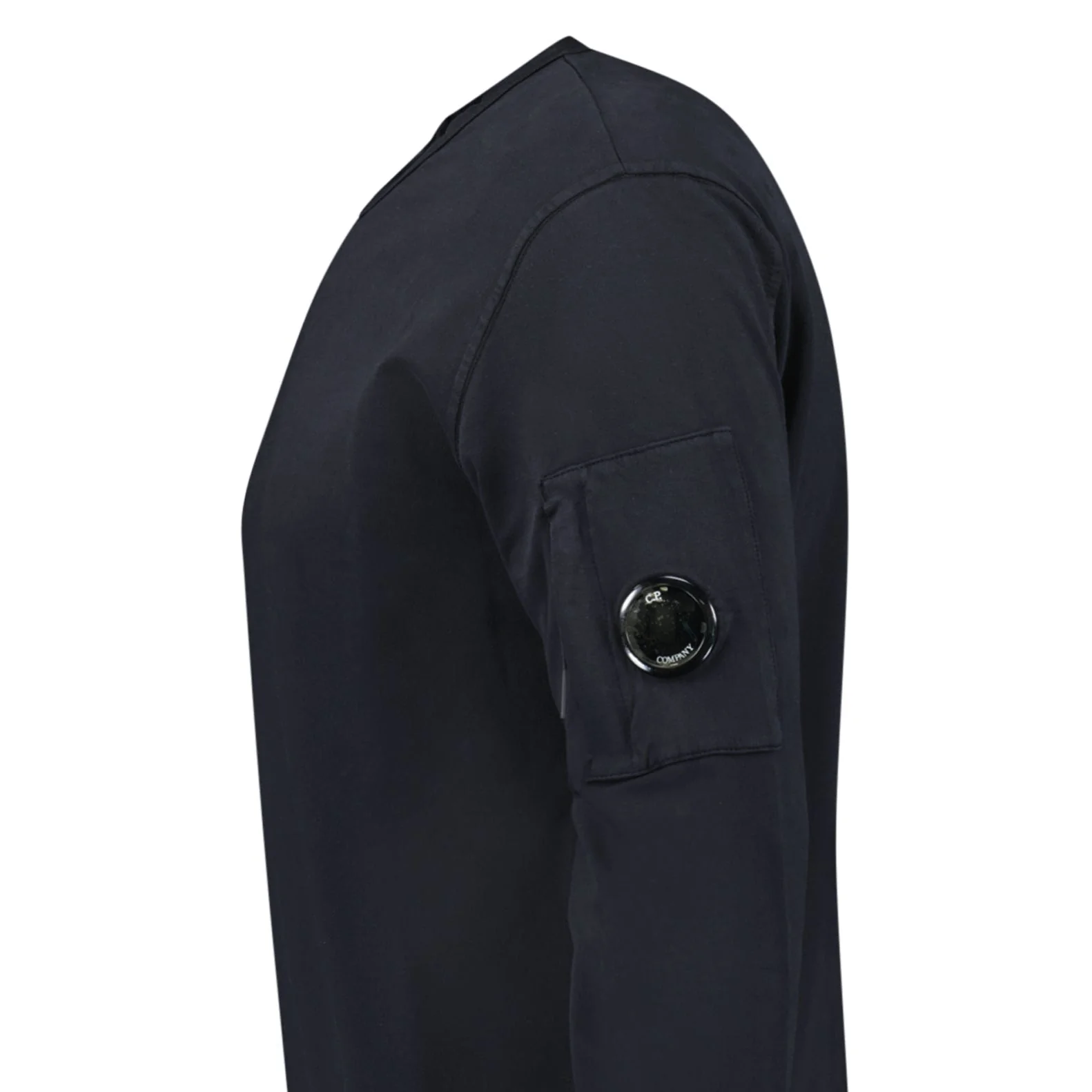 CP Company Lens Light Fleece Crewneck Sweatshirt Black - Image 4