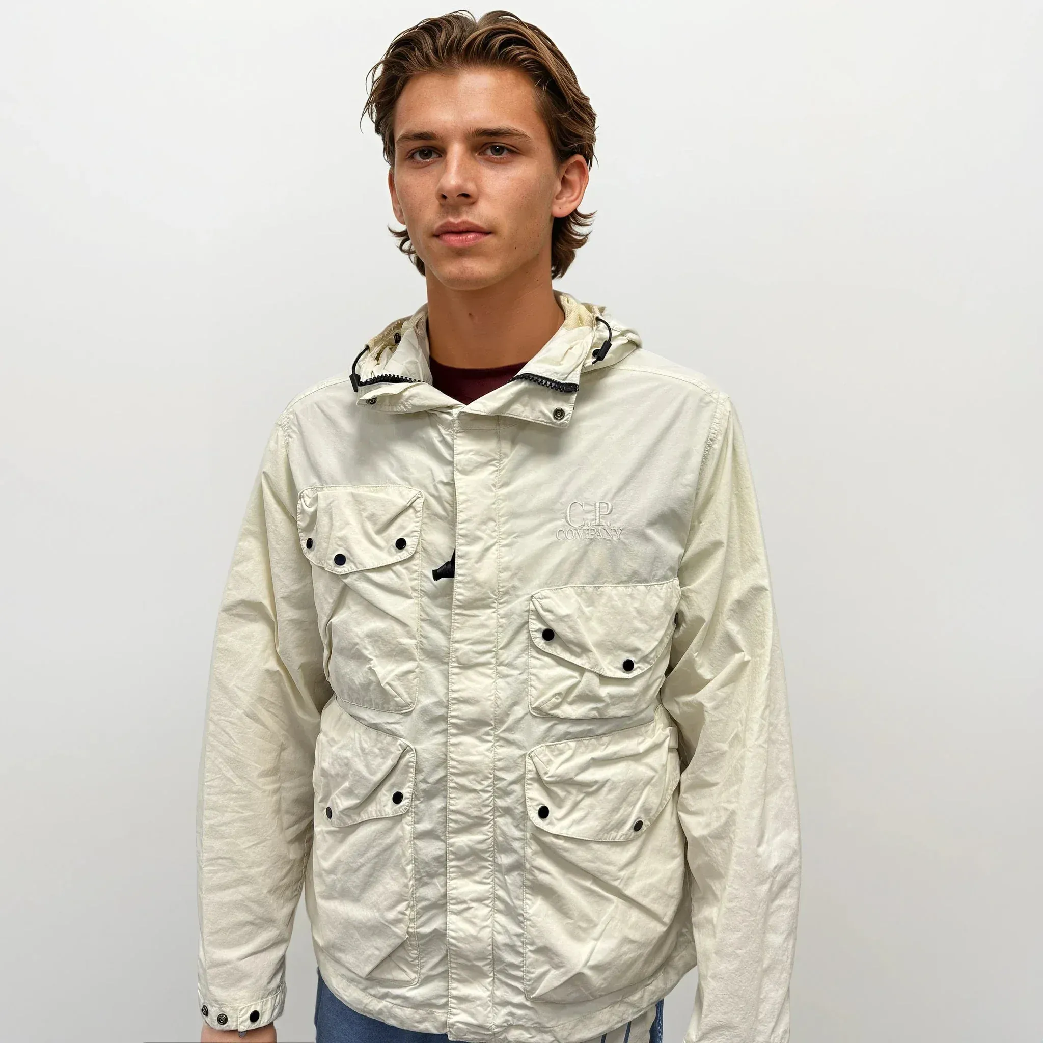 CP Company Pistachio Shell Flatt Nylon Goggle Jacket - Image 3