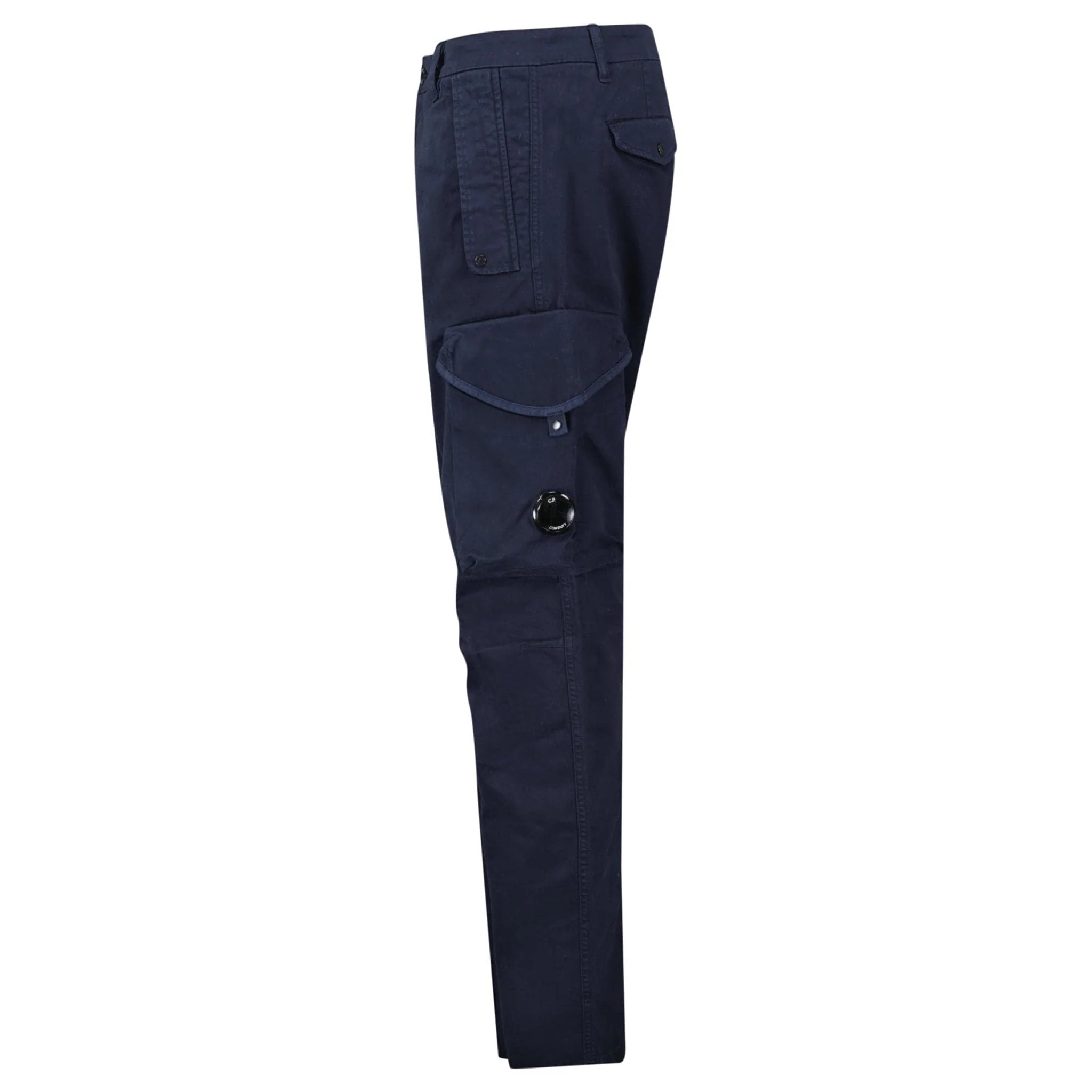 CP Company Stretch Sateen Ergonomic Lens Cargo Pants in Navy - Image 2