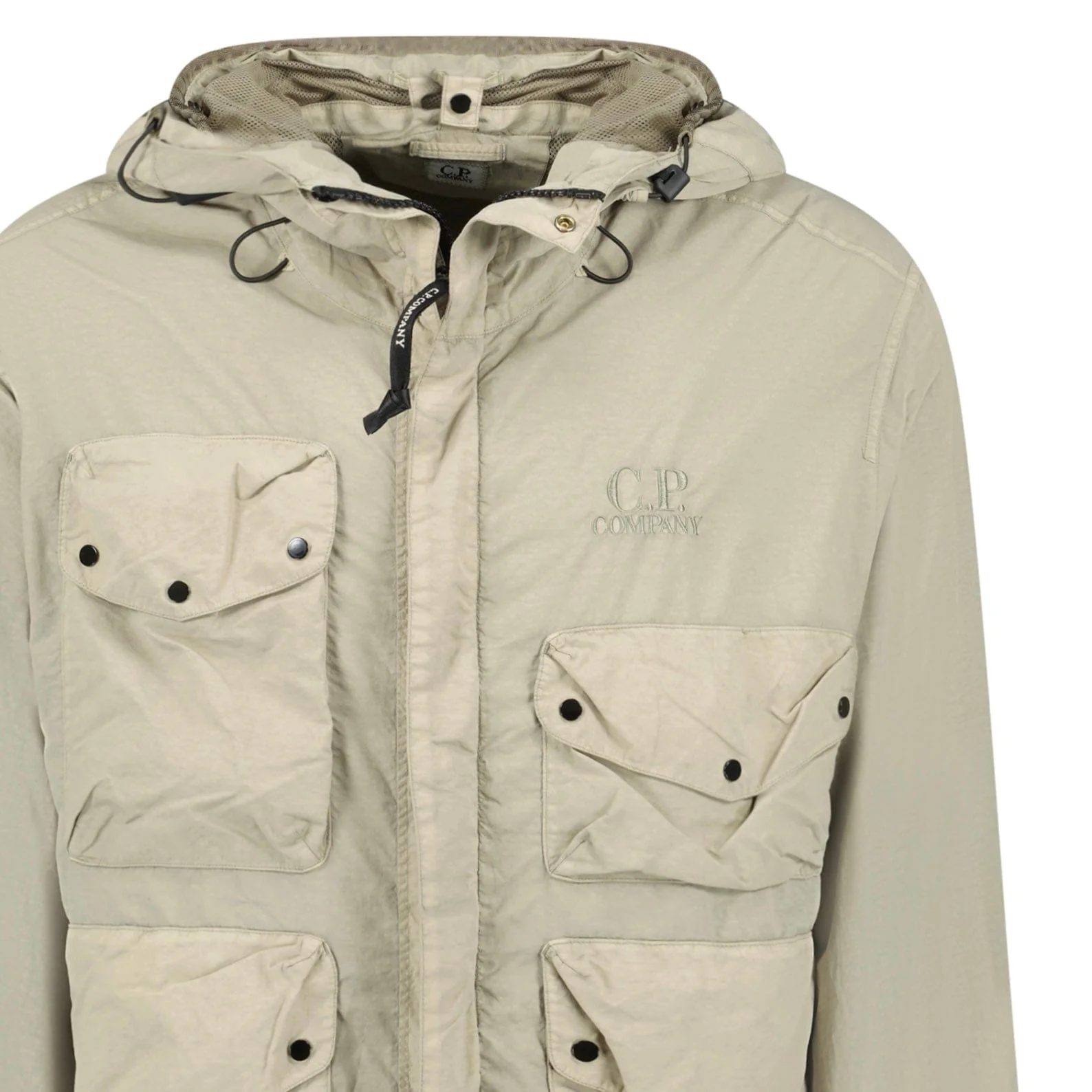 CP Company Vintage Khaki Flatt Nylon Goggle Jacket - Image 6