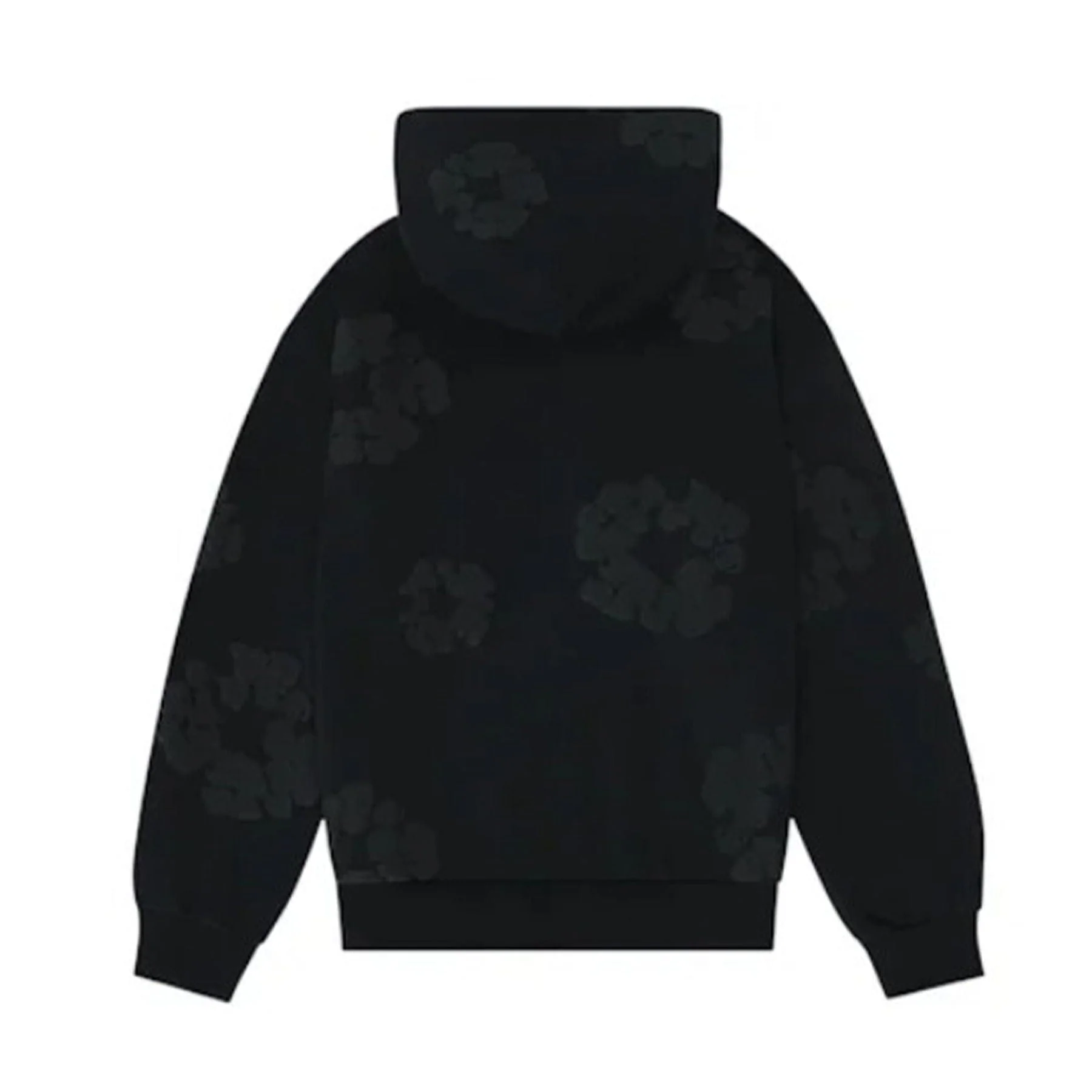 Denim Tears The Cotton Wreath Hooded Sweatshirt 'Black Monochrome' - Image 2
