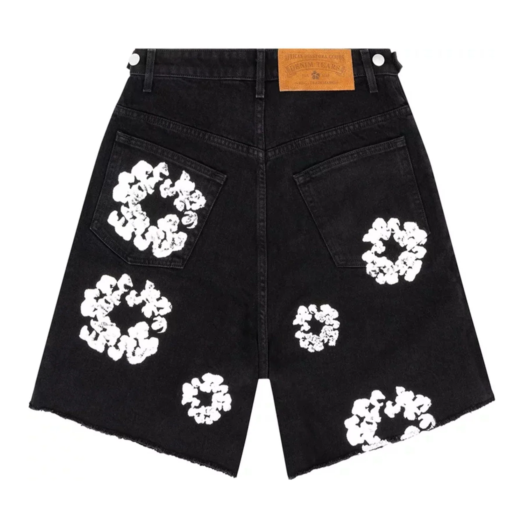Denim Tears X Levi's Wreath Jean Shorts 'Black' - Image 2