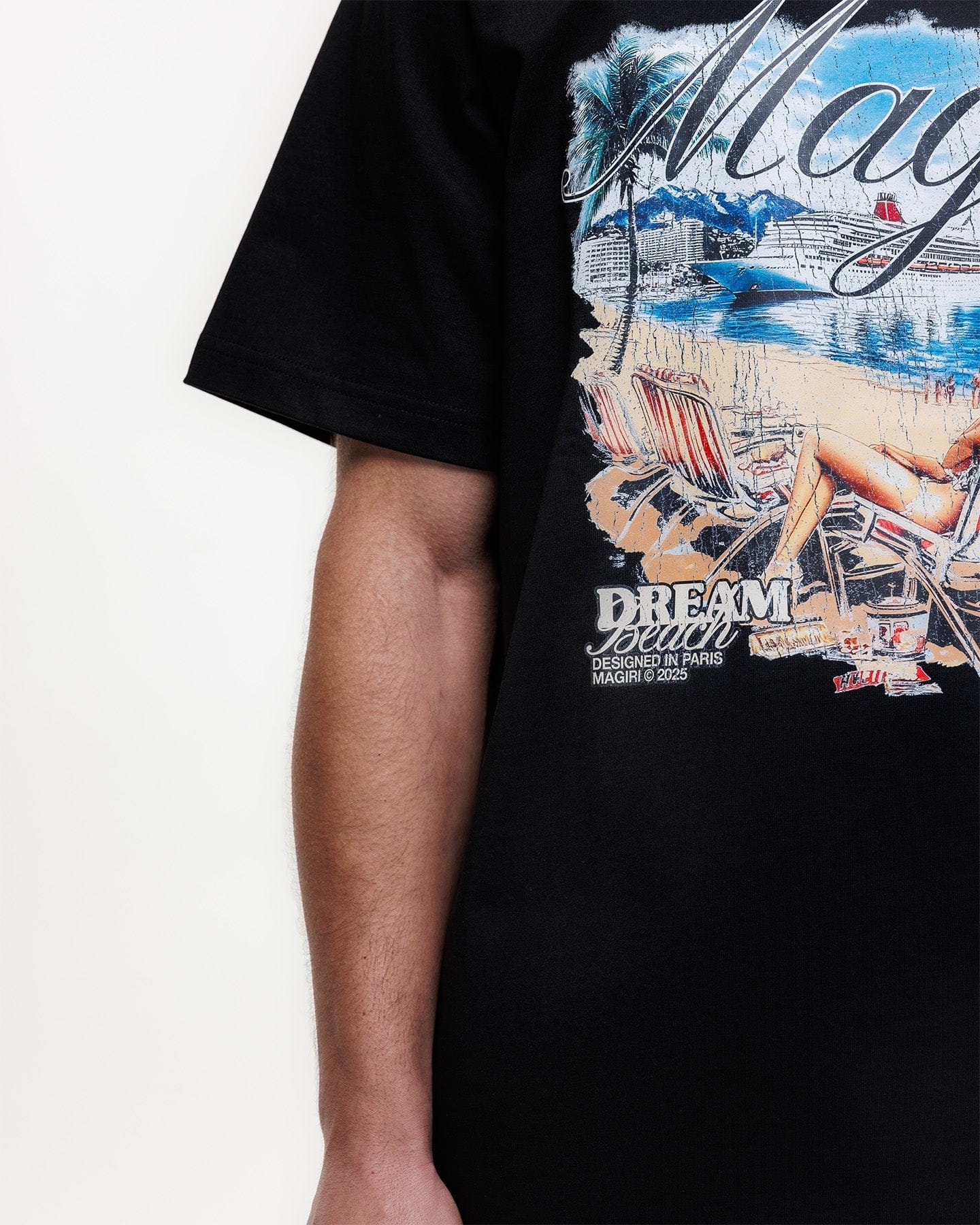 Magiri Dream Beach Printed T-Shirt 'Black' - Image 6