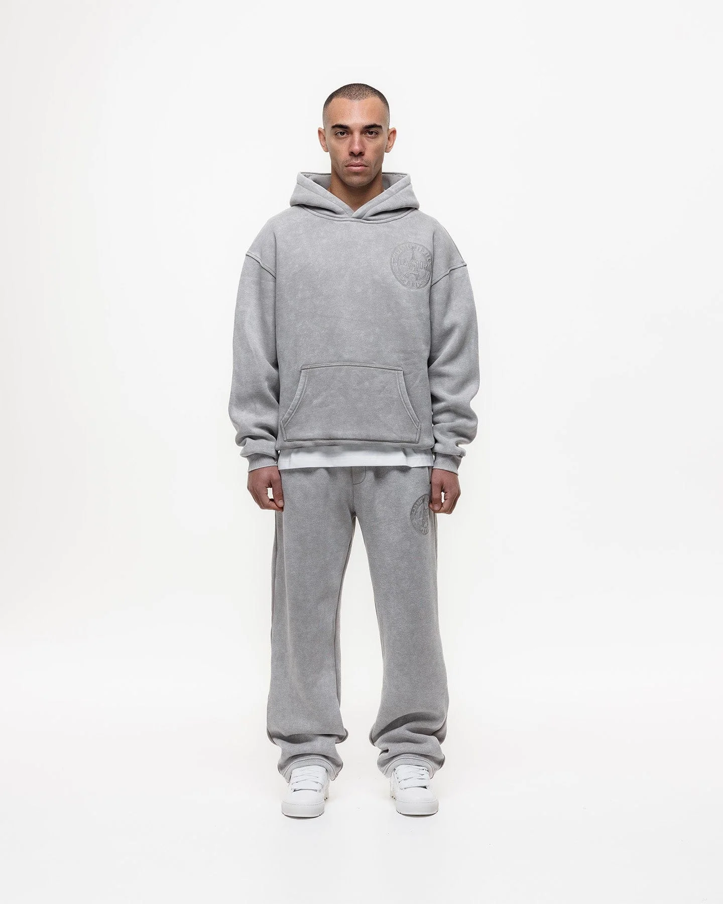 Magiri Embroidered Acid Wash Hoodie 'Washed Oatmeal' - Image 3