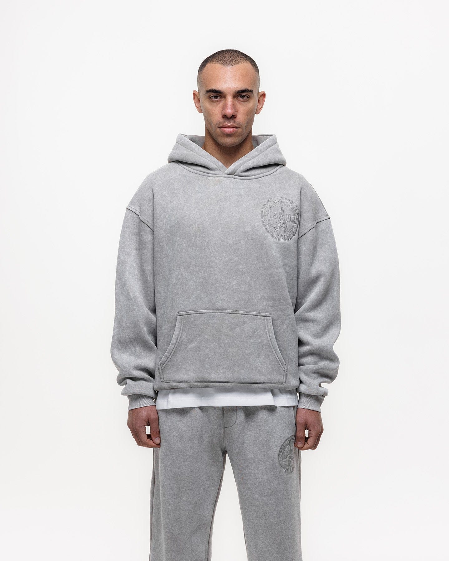 Magiri Embroidered Acid Wash Hoodie 'Washed Oatmeal' - Image 4
