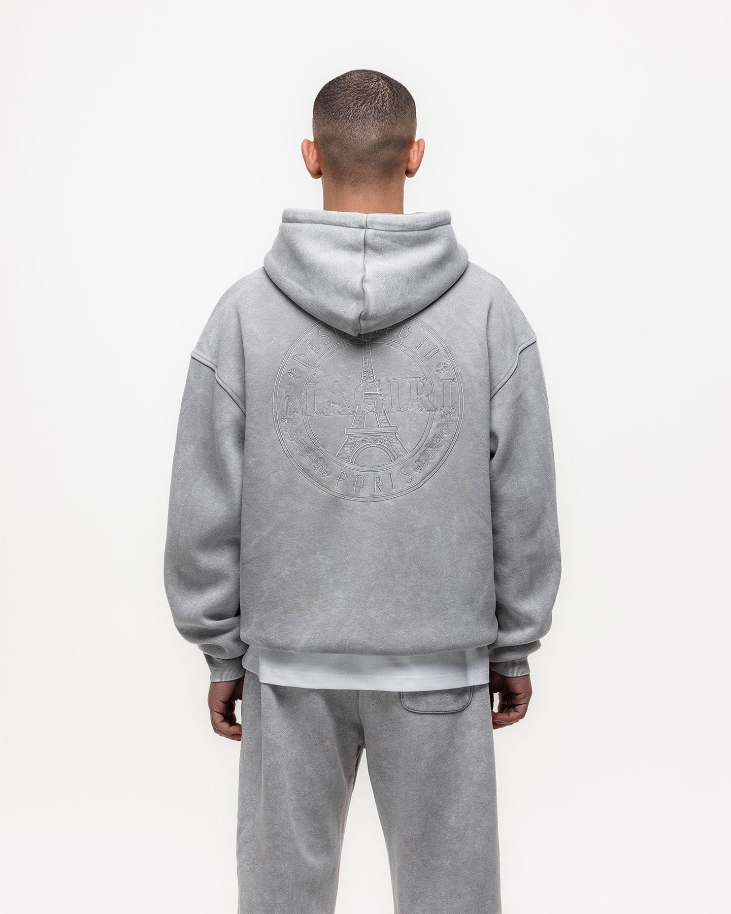 Magiri Embroidered Acid Wash Hoodie 'Washed Oatmeal' - Image 5