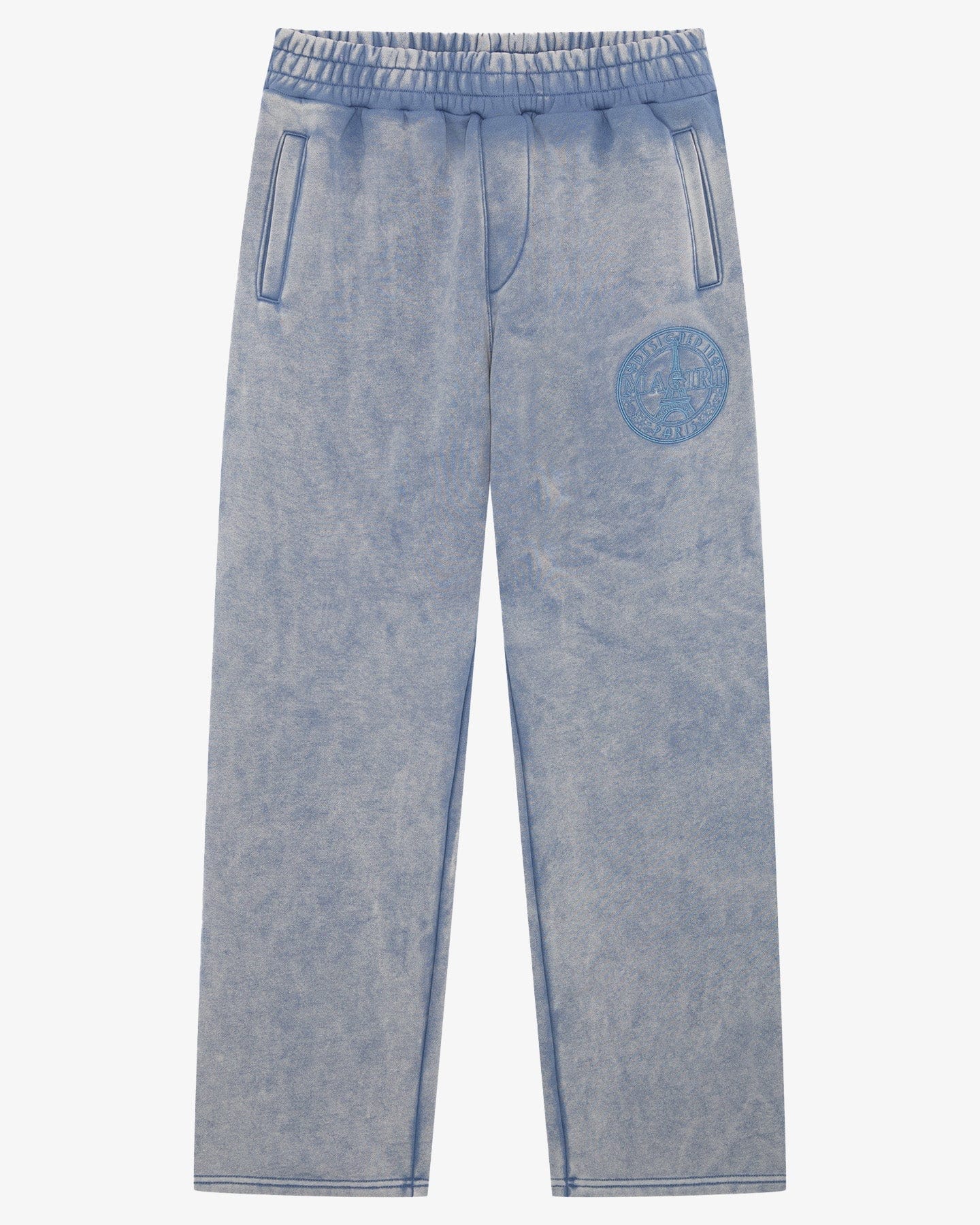 Magiri Embroidered Acid Wash Joggers 'Washed Blue'