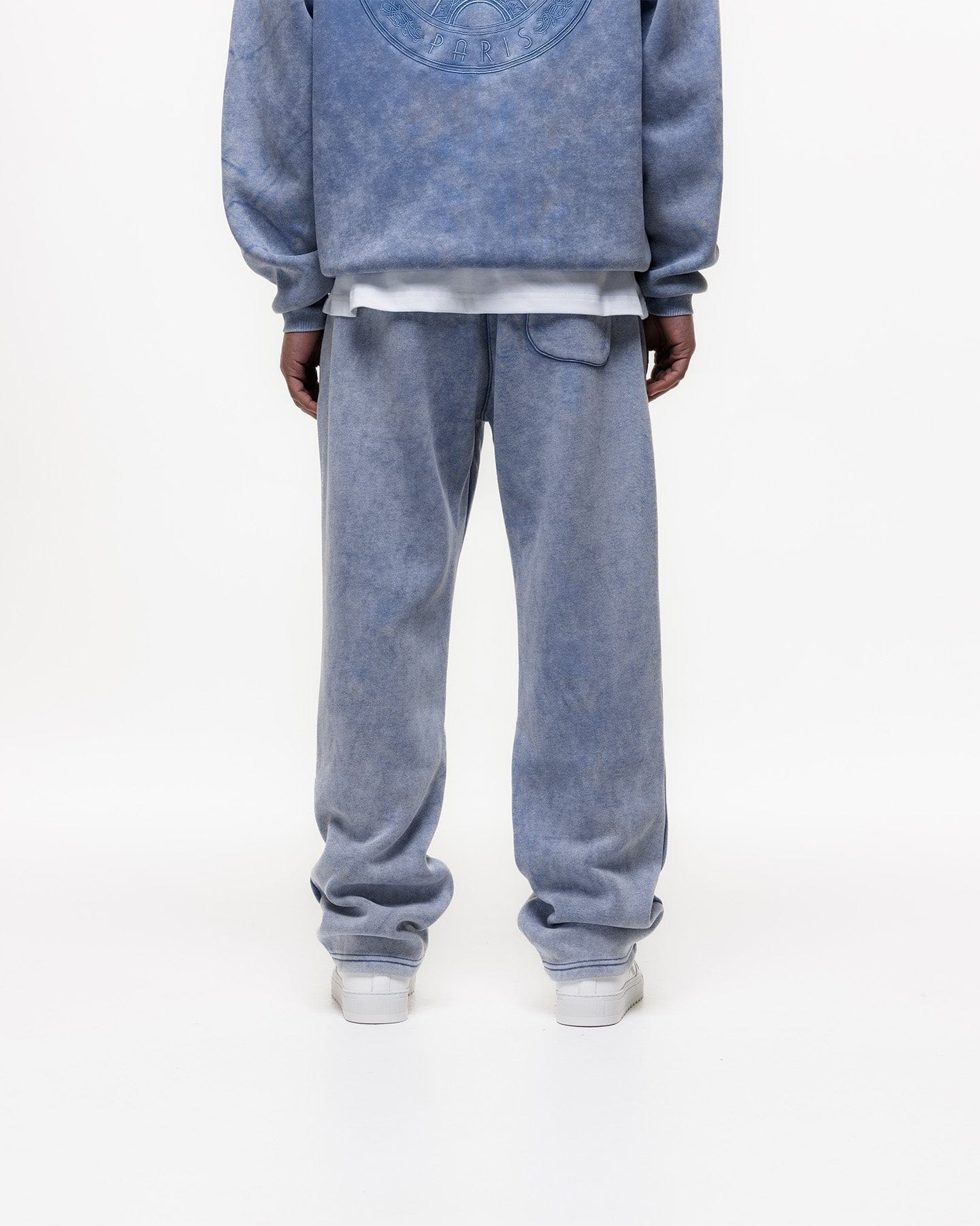Magiri Embroidered Acid Wash Joggers 'Washed Blue' - Image 5