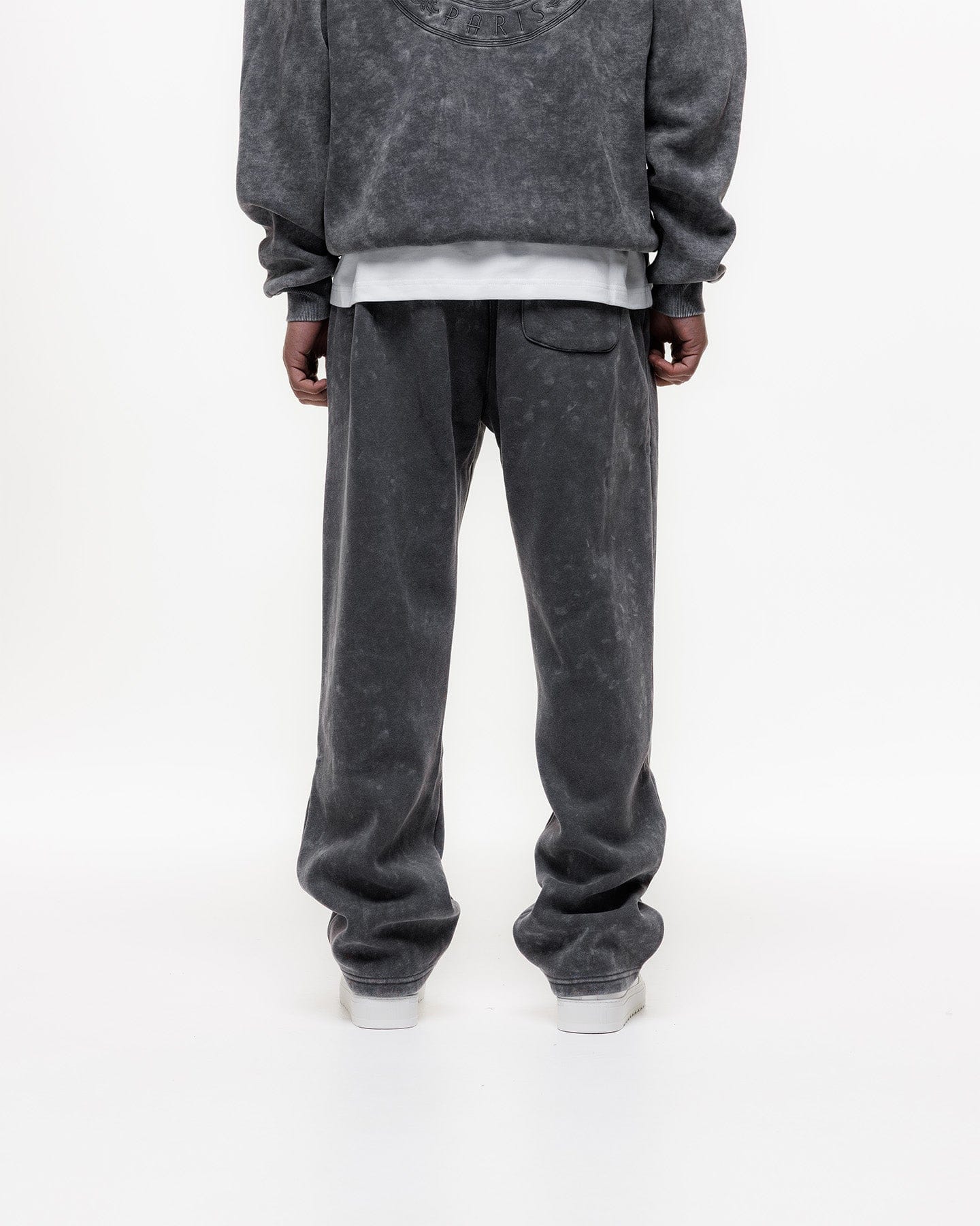 Magiri Embroidered Acid Wash Joggers 'Washed Grey' - Image 6