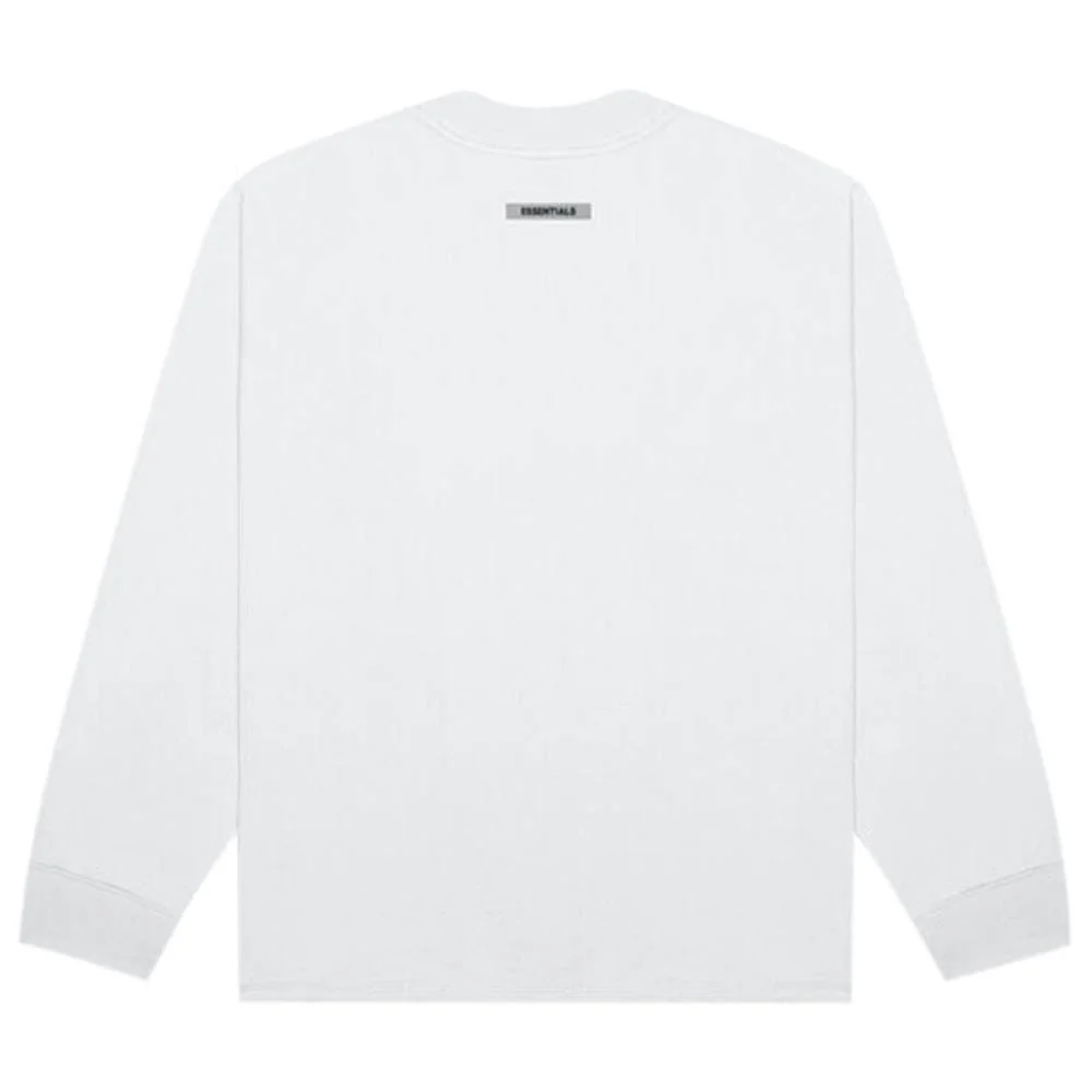 FEAR OF GOD ESSENTIALS 3D Silicon Applique Boxy Long Sleeve T-Shirt White - Image 3