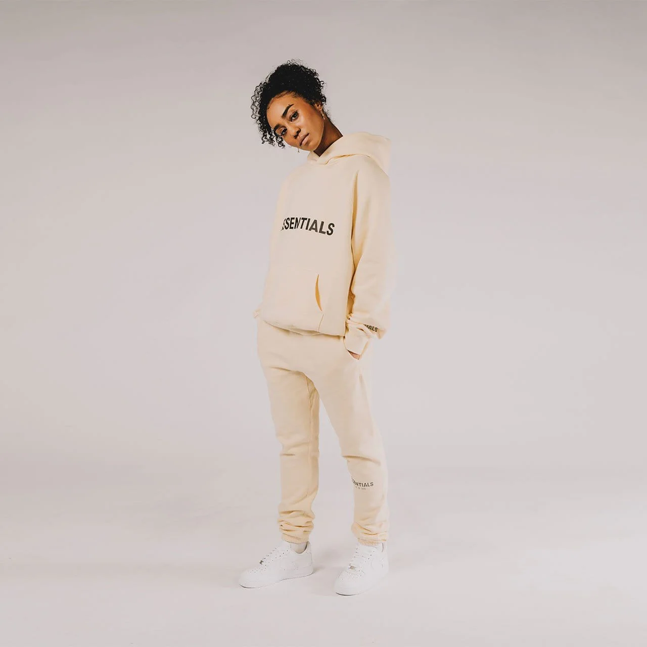 FEAR OF GOD ESSENTIALS 3D Silicon Applique Crewneck Buttercream - Image 7