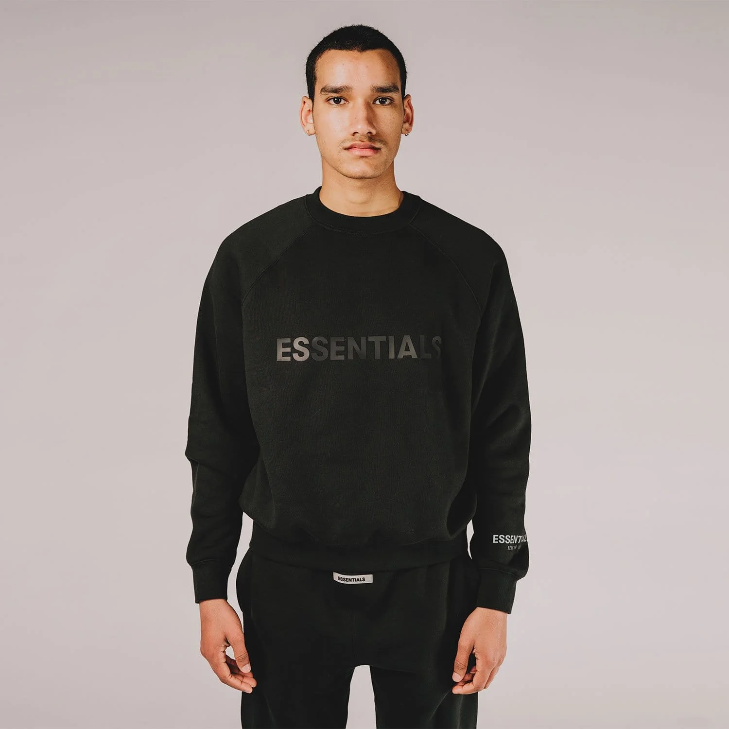 FEAR OF GOD ESSENTIALS 3D Silicon Applique Crewneck Dark Slate/Stretch Limo/Black - Image 5