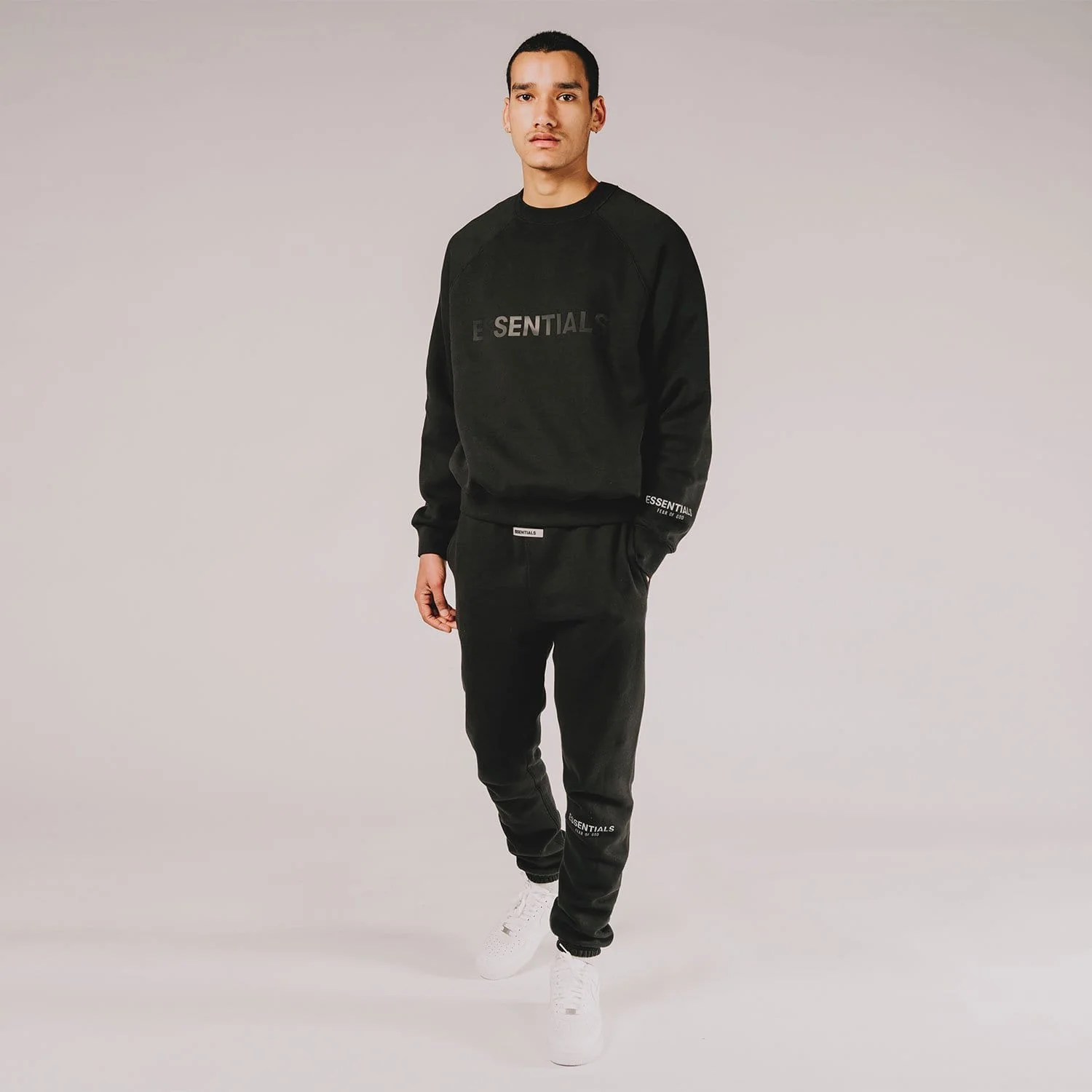 FEAR OF GOD ESSENTIALS 3D Silicon Applique Crewneck Dark Slate/Stretch Limo/Black - Image 9