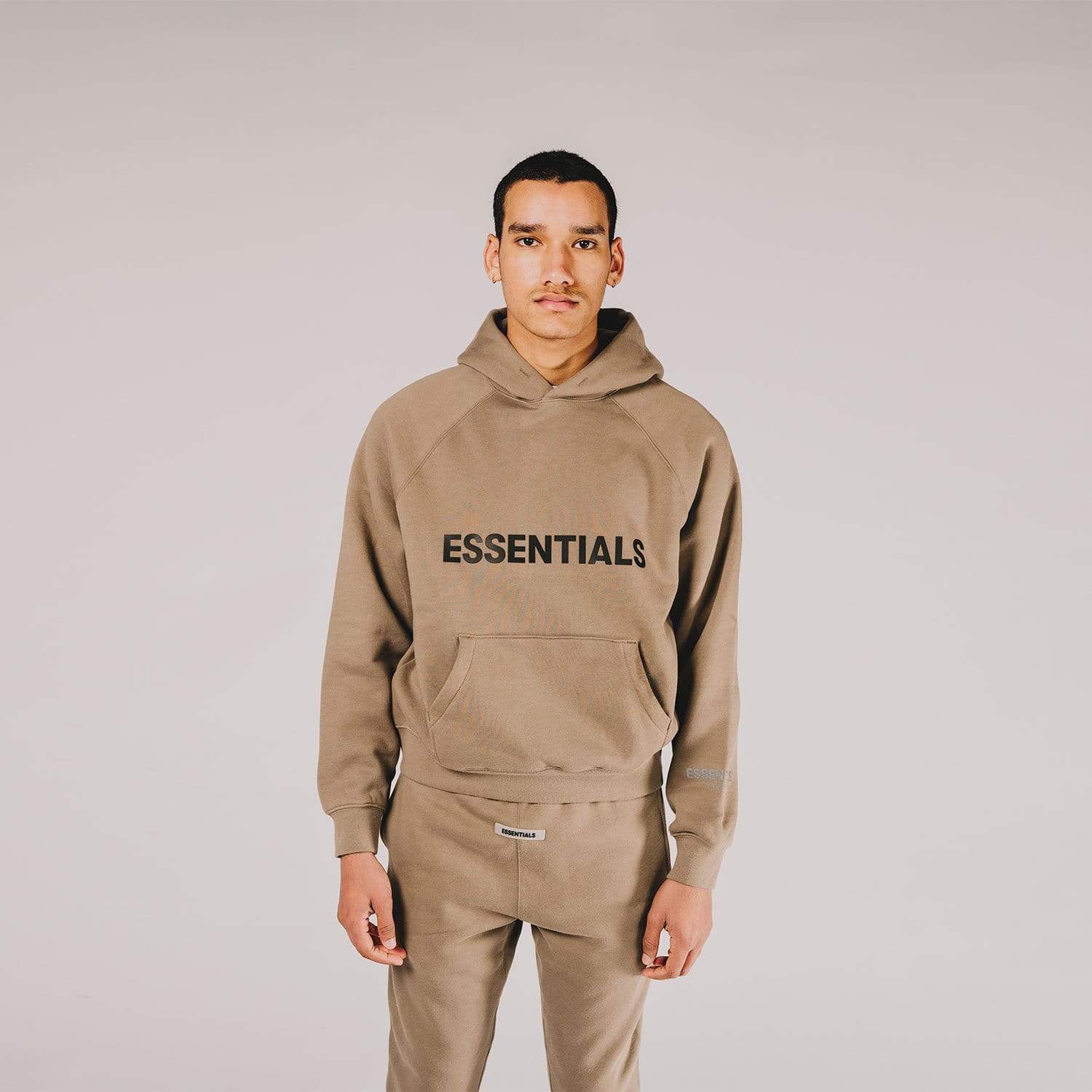 FEAR OF GOD ESSENTIALS 3D Silicon Applique Pullover Hoodie Taupe - Image 2