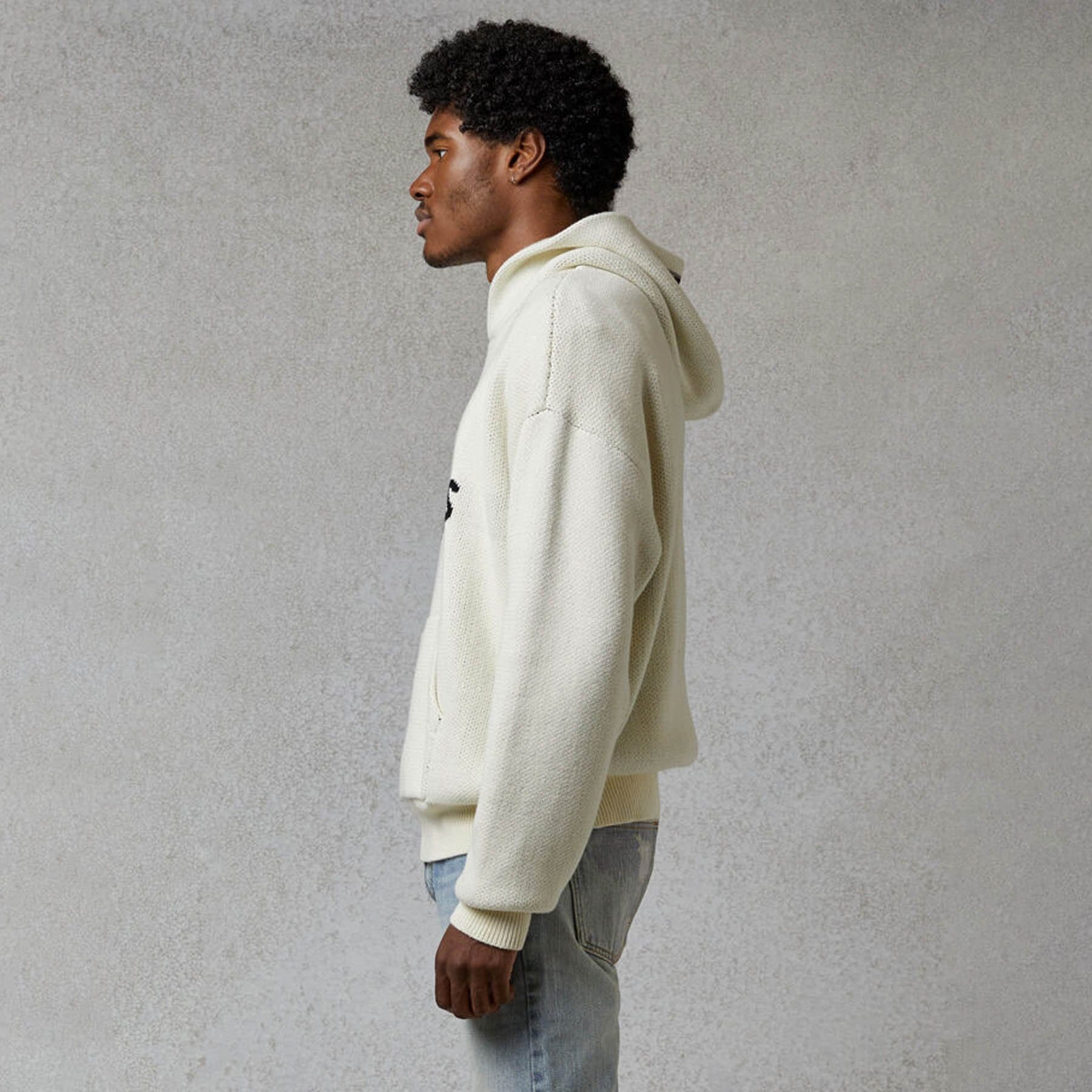 FEAR OF GOD ESSENTIALS Knit Hoodie Cream - Image 4