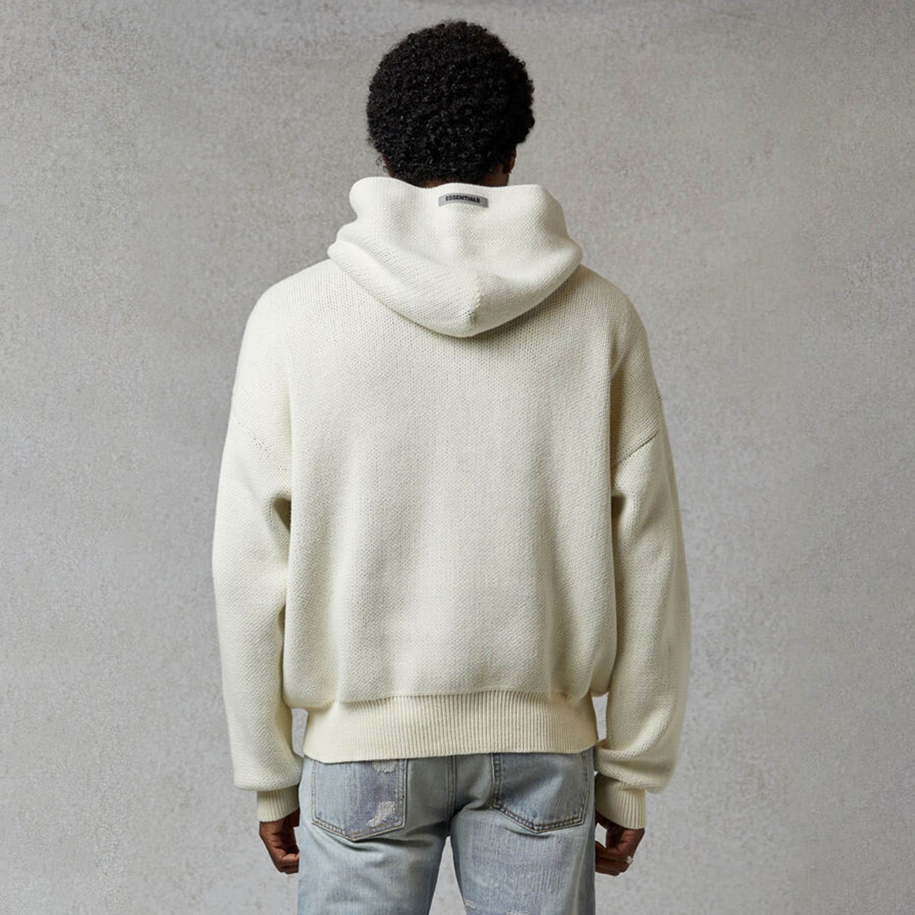 FEAR OF GOD ESSENTIALS Knit Hoodie Cream - Image 5