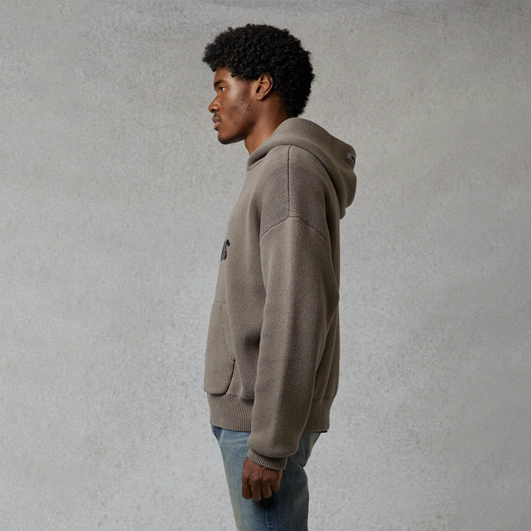 FEAR OF GOD ESSENTIALS Knit Hoodie Taupe - Image 4