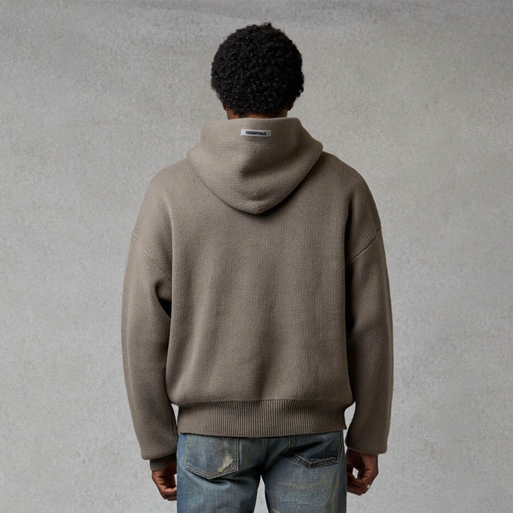 FEAR OF GOD ESSENTIALS Knit Hoodie Taupe - Image 5