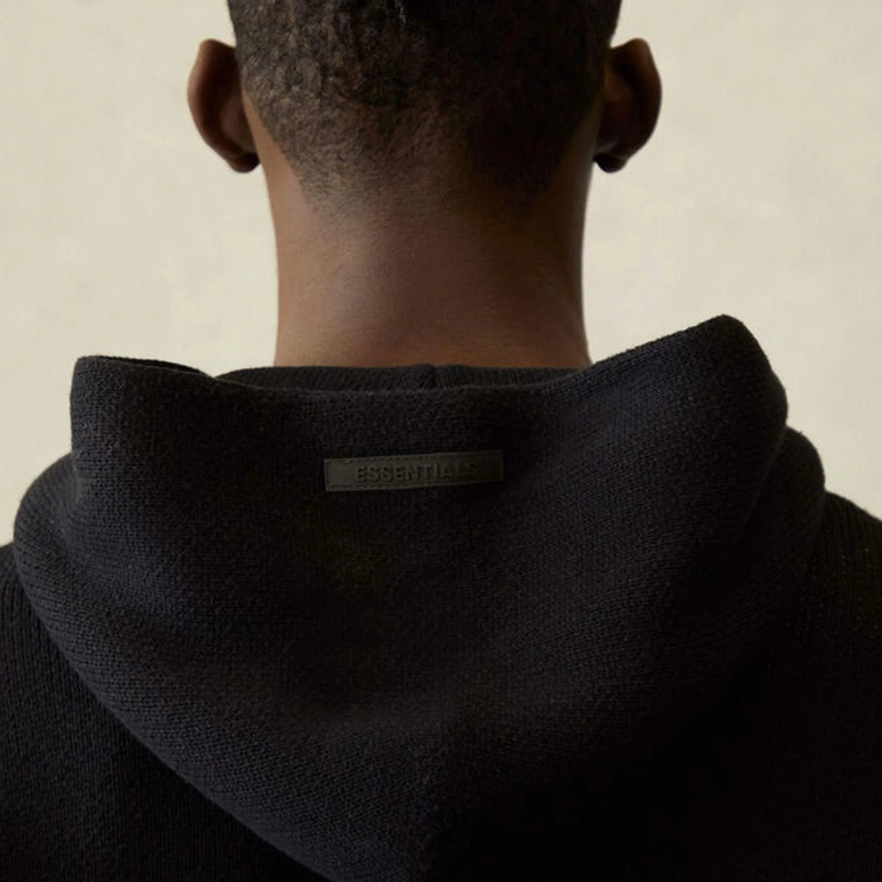FEAR OF GOD ESSENTIALS Knit Pullover Hoodie Black - Image 4