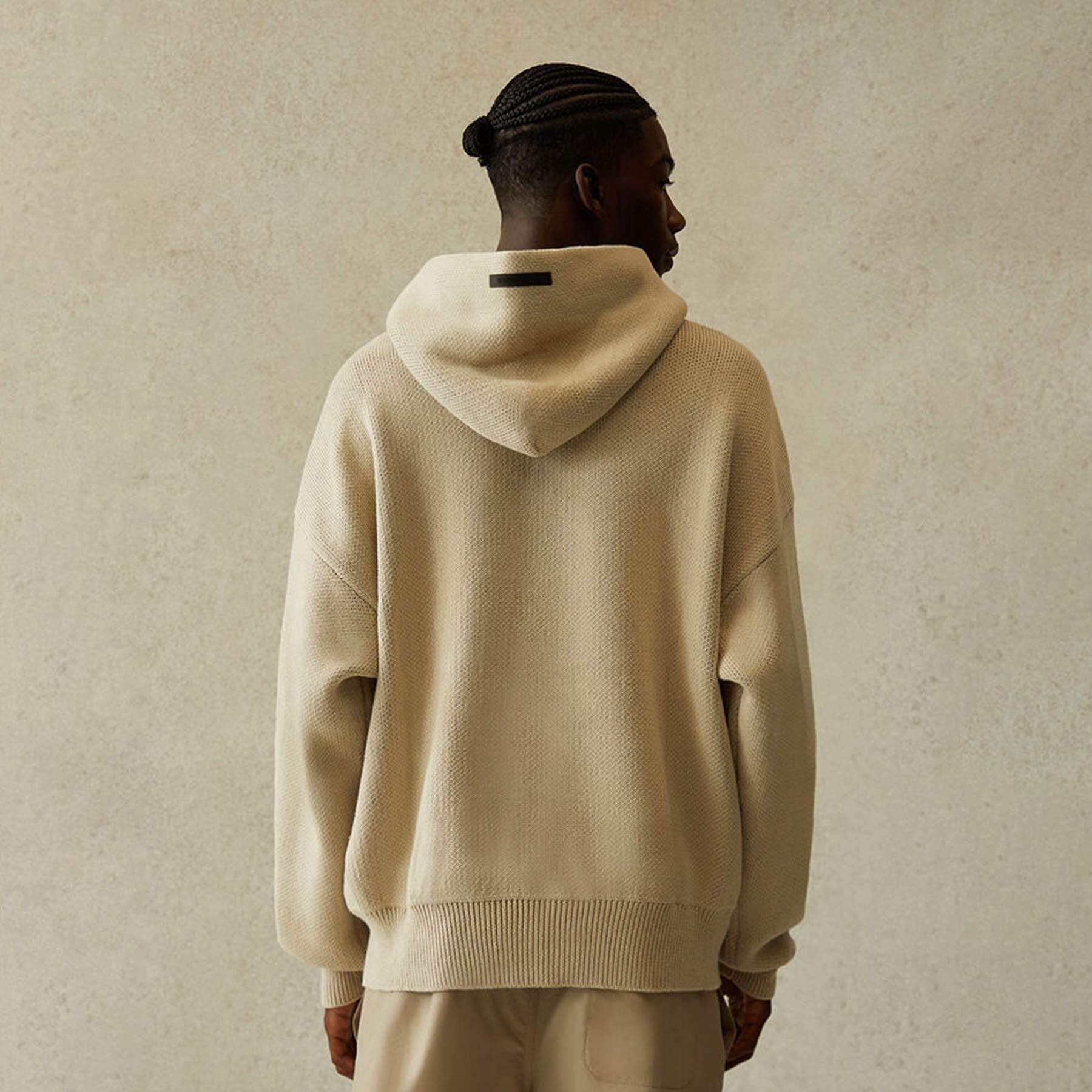 FEAR OF GOD ESSENTIALS Knit Pullover Hoodie Moss - Image 3