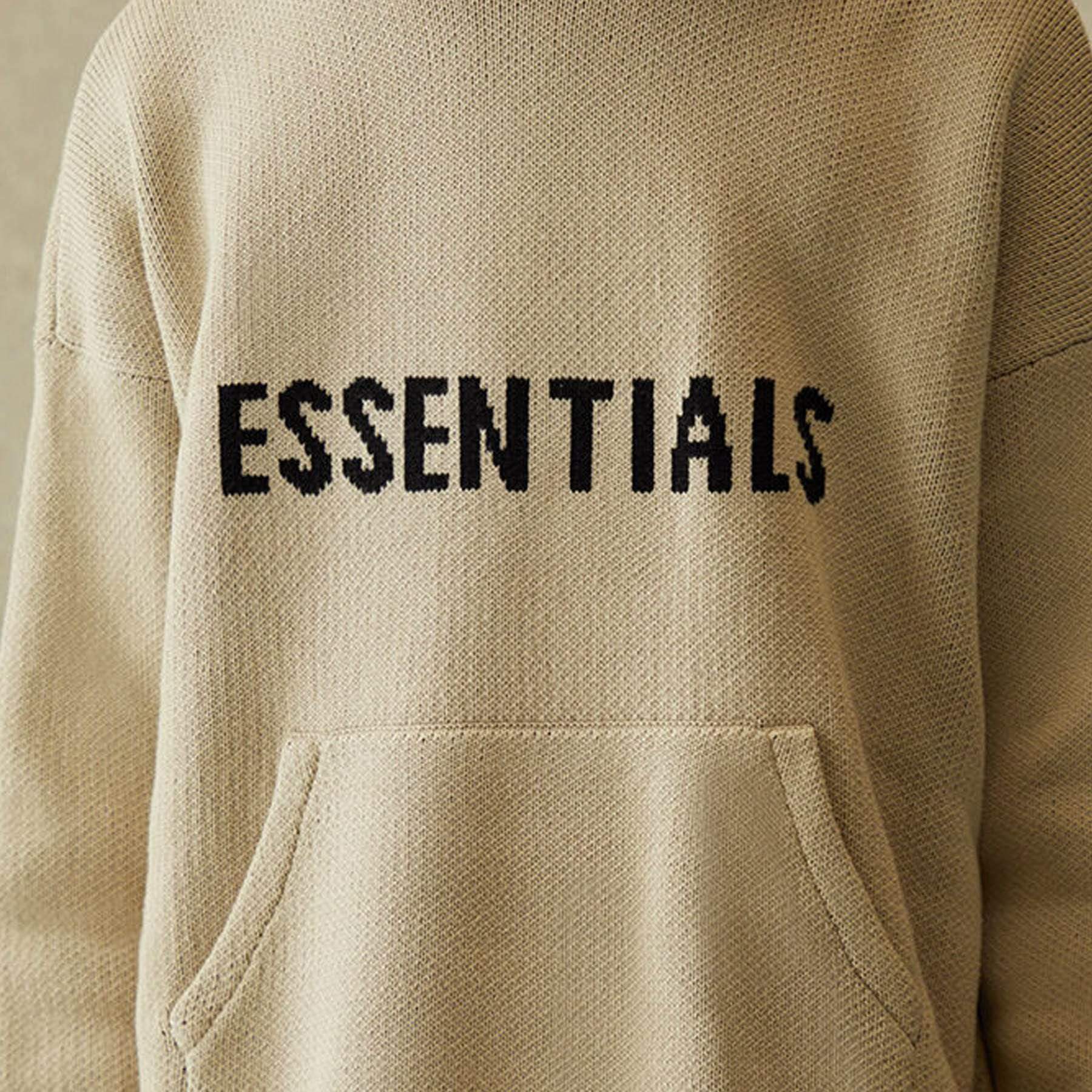 FEAR OF GOD ESSENTIALS Knit Pullover Hoodie Moss - Image 4