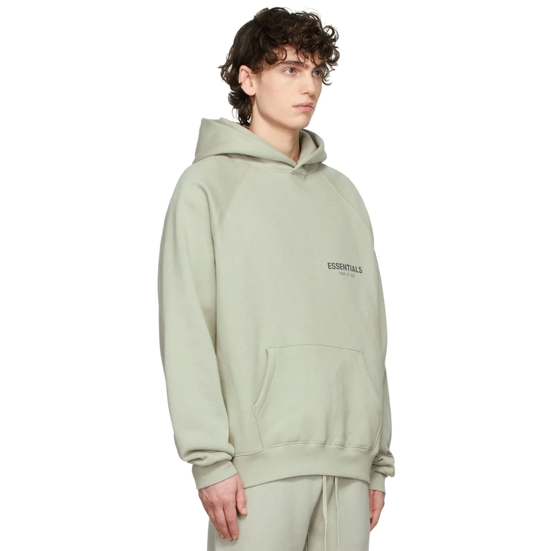 Fear of God Essentials SSENSE Exclusive Pullover Hoodie 'Concrete' - Image 3