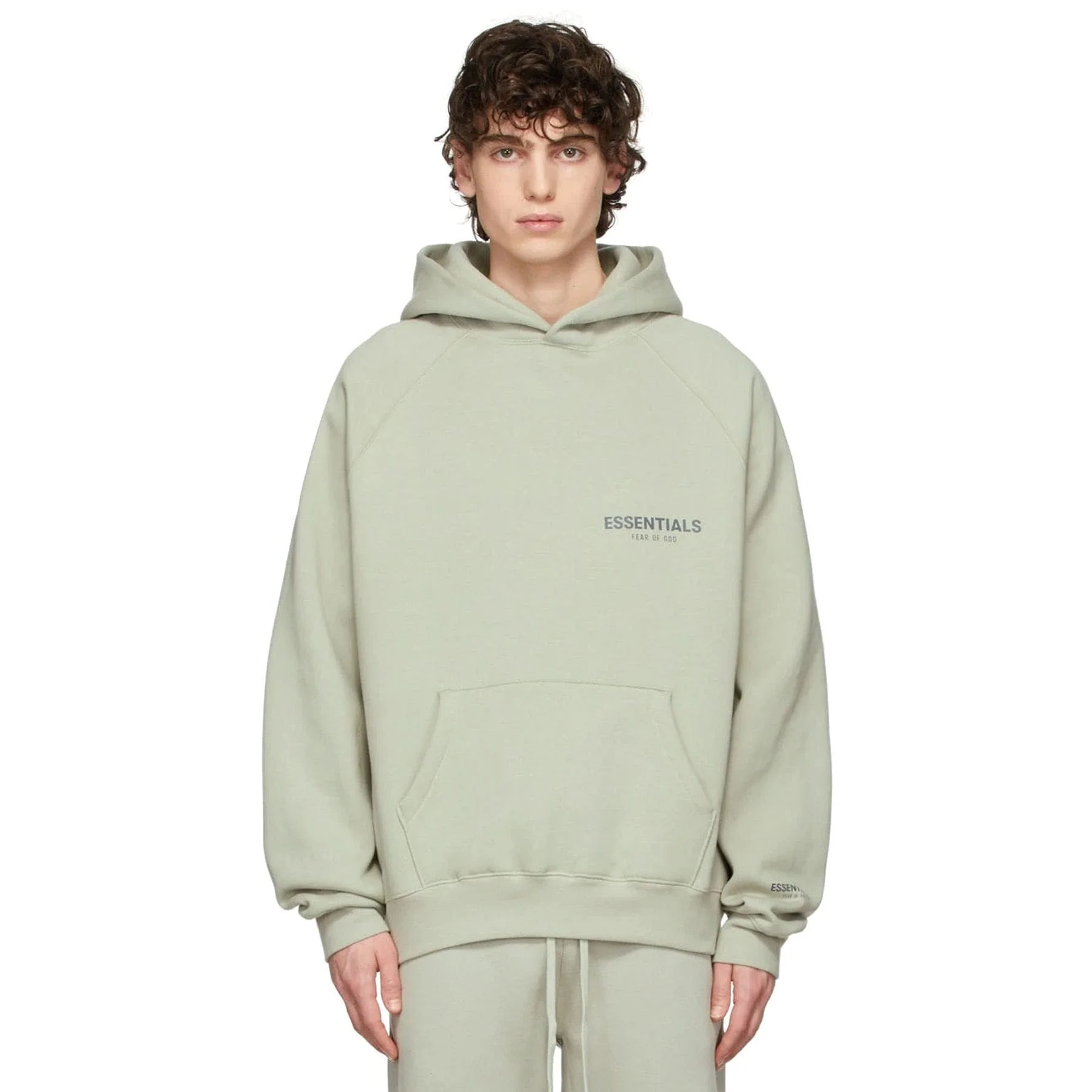 Fear of God Essentials SSENSE Exclusive Pullover Hoodie 'Concrete' - Image 4