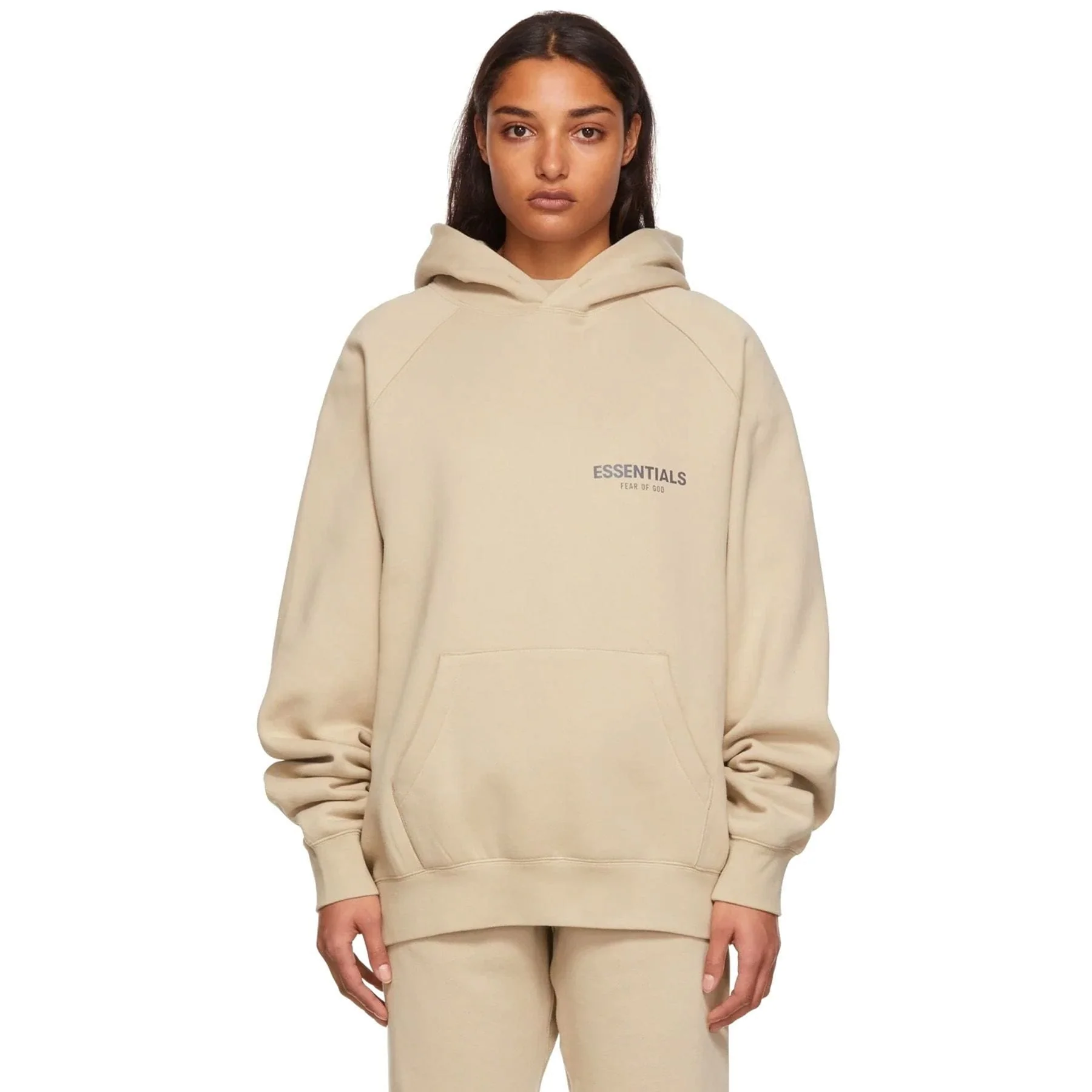 Fear of God Essentials SSENSE Exclusive Pullover Hoodie 'Linen' - Image 4