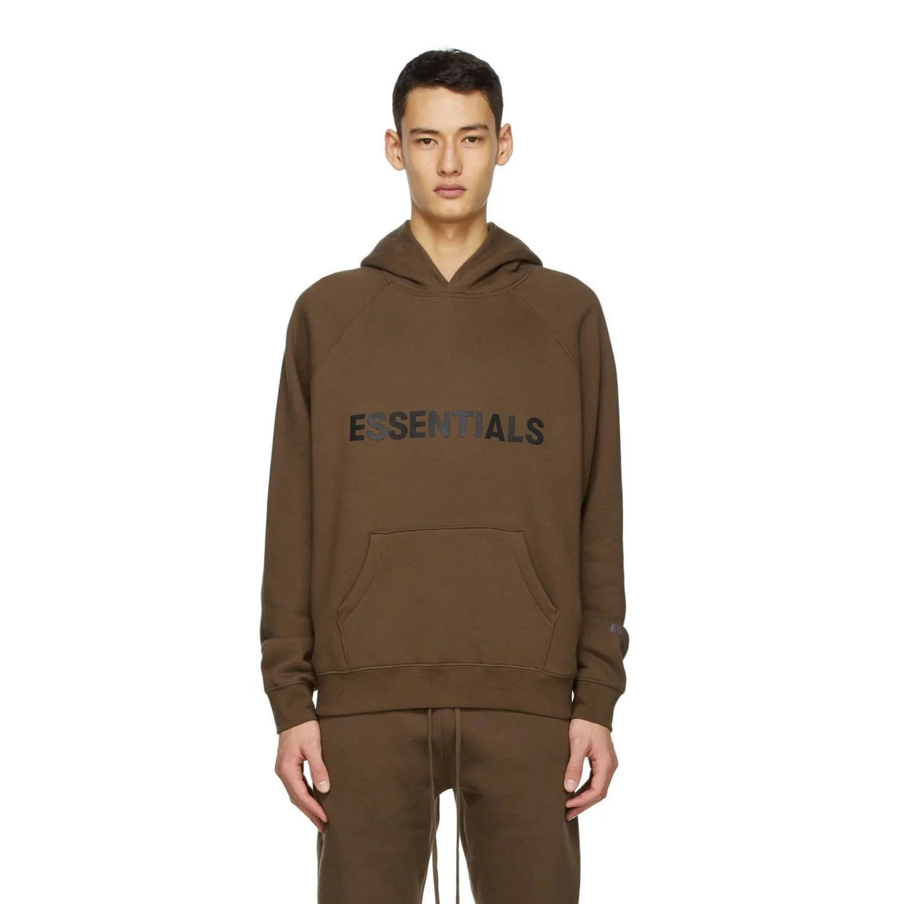 FEAR OF GOD ESSENTIALS x SSENSE Pullover Hoodie Applique Logo Rain Drum - Image 3