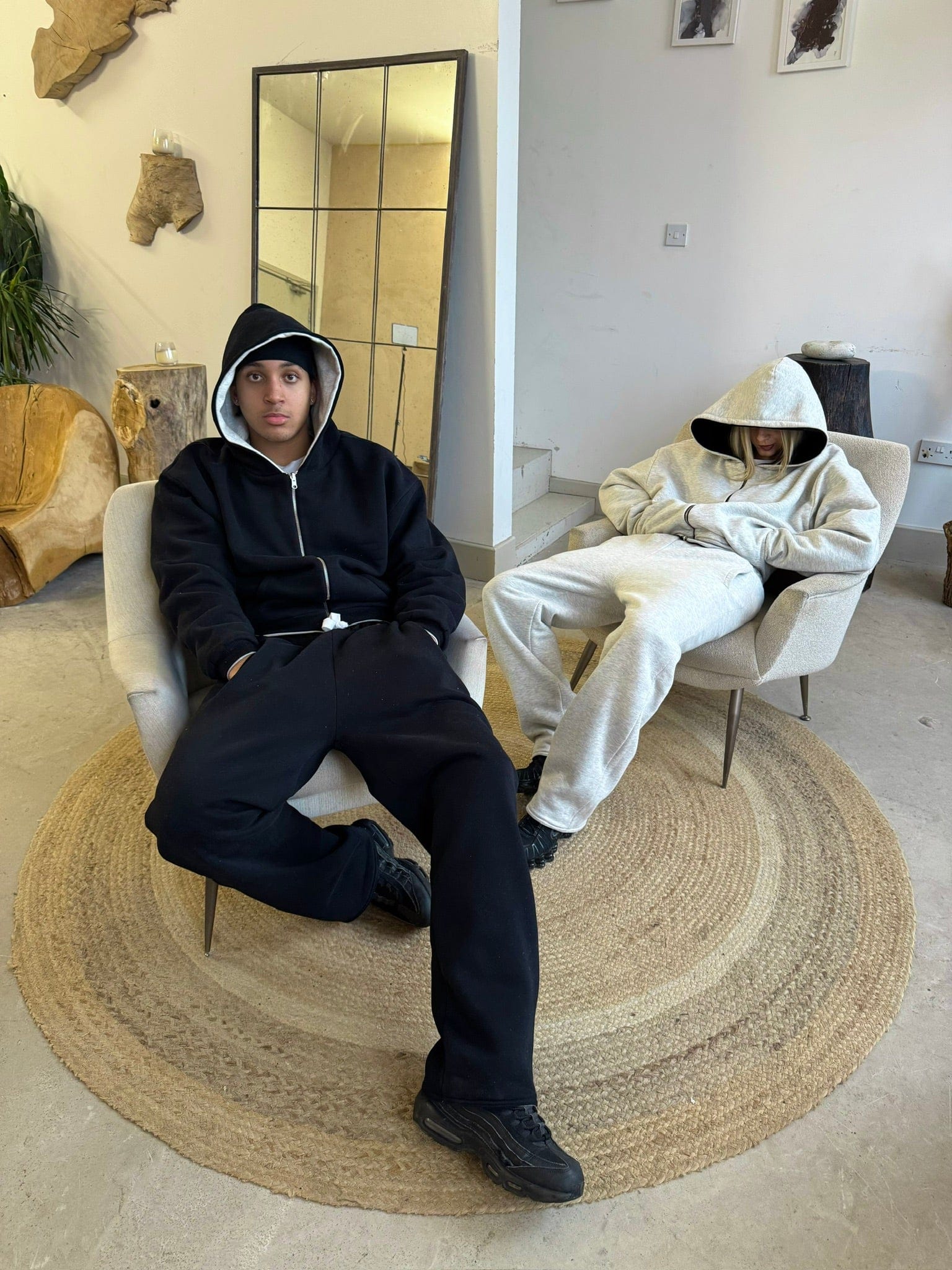 KAIZEN MARKET GREY/BLACK REVERSIBLE ZIP HOODIE - Image 4