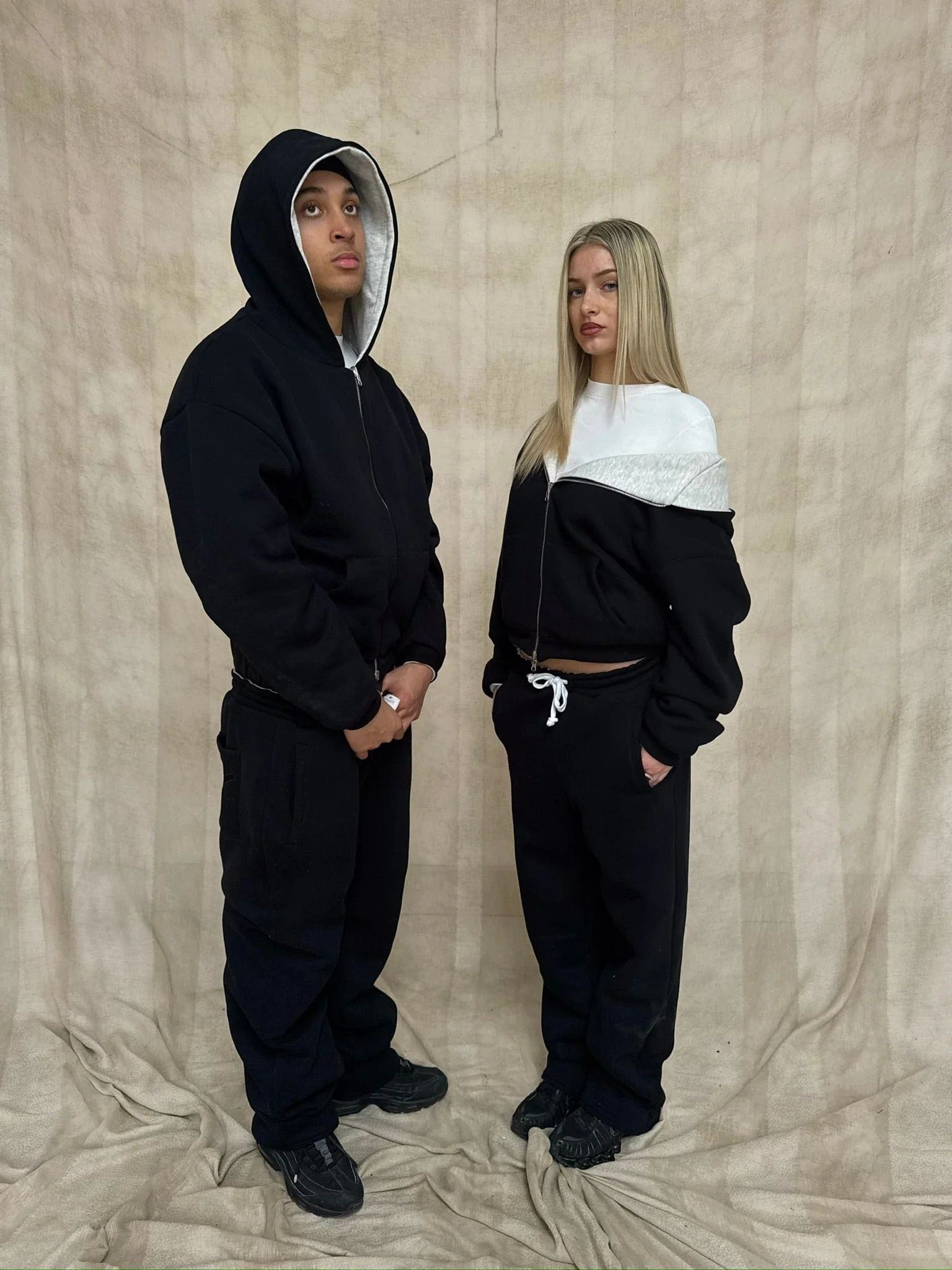 KAIZEN MARKET GREY/BLACK REVERSIBLE ZIP HOODIE - Image 5
