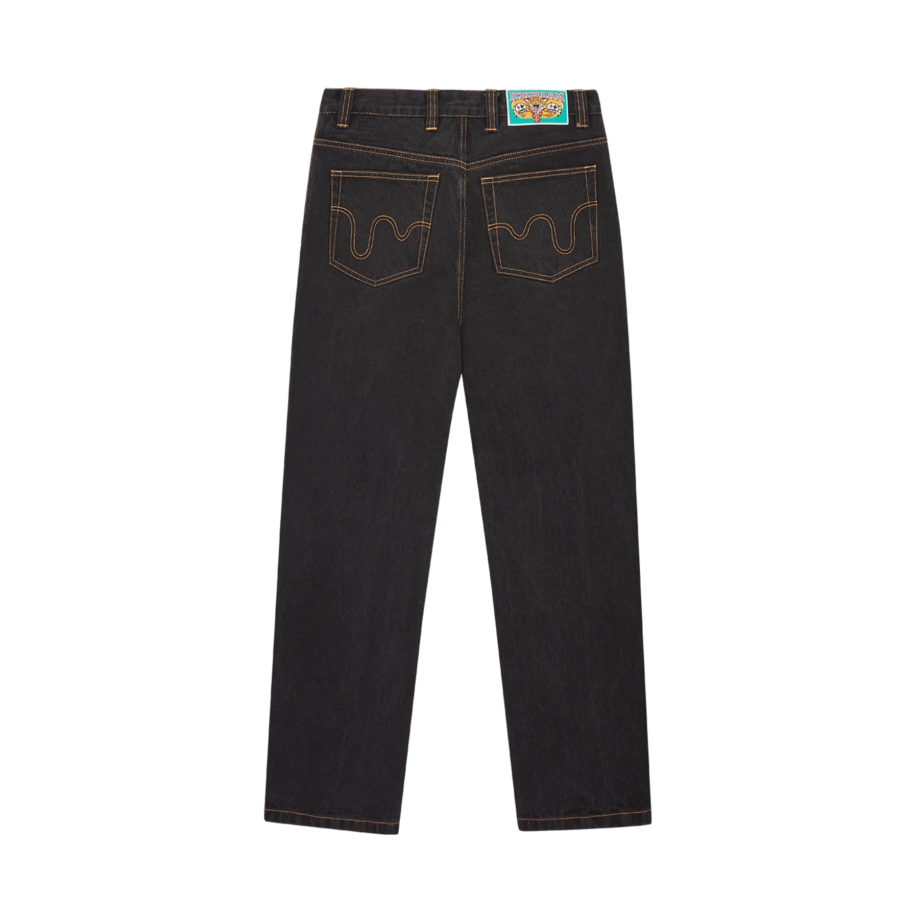 ICECREAM Running Dog Double Scoop Denim Pants 'Black' - Image 2