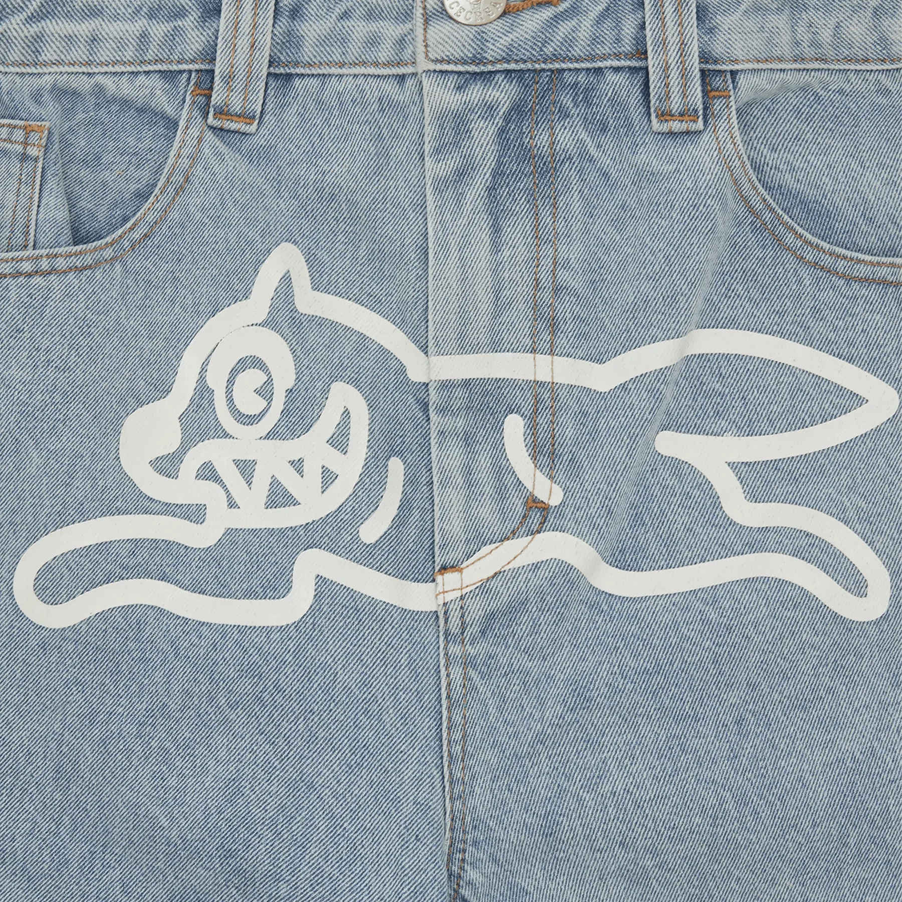 ICECREAM Running Dog Double Scoop Denim Pants 'Heavy Wash Blue' - Image 3