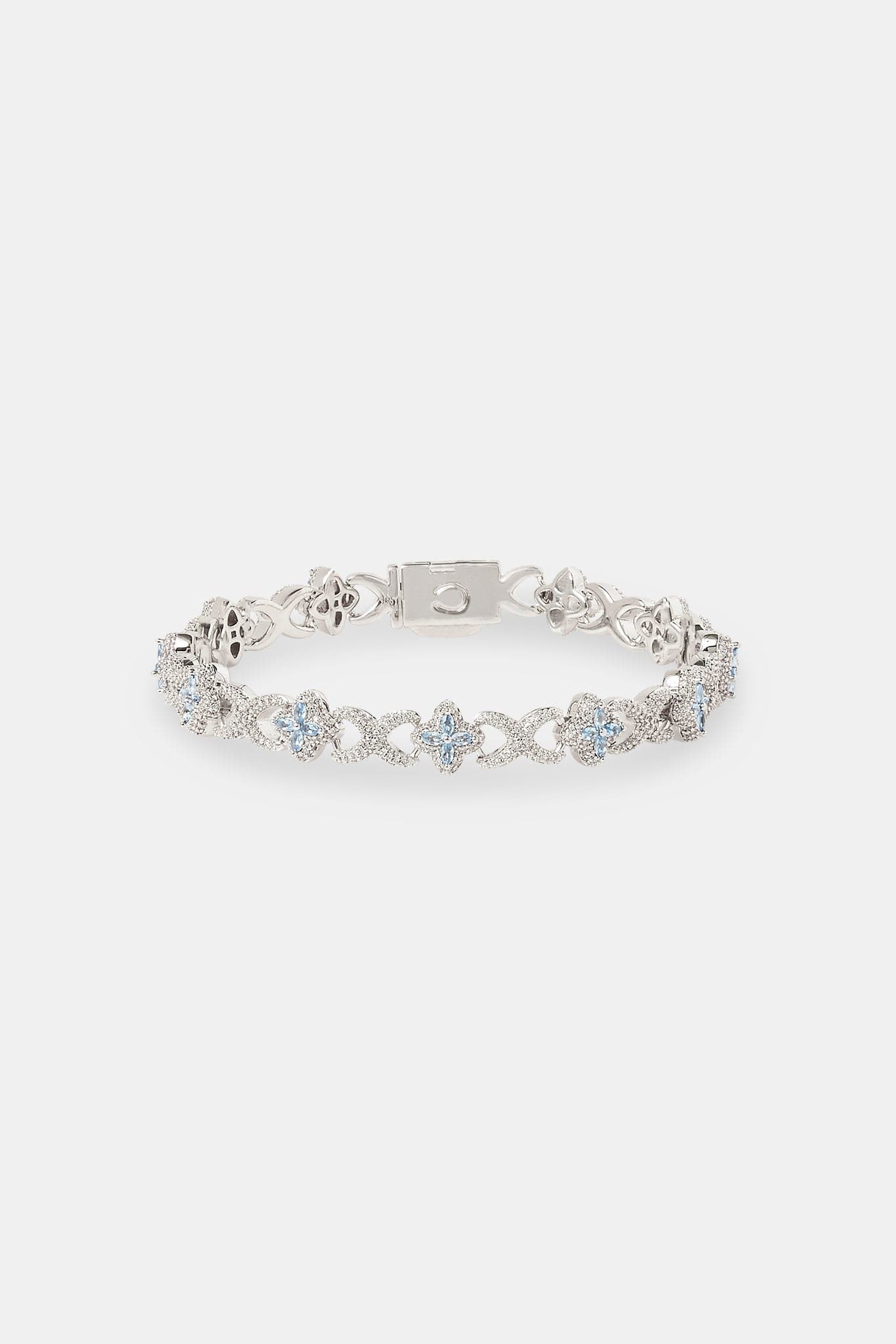 Cernucci Iced Blue Baguette Motif Infinity Bracelet - 10mm - Image 2