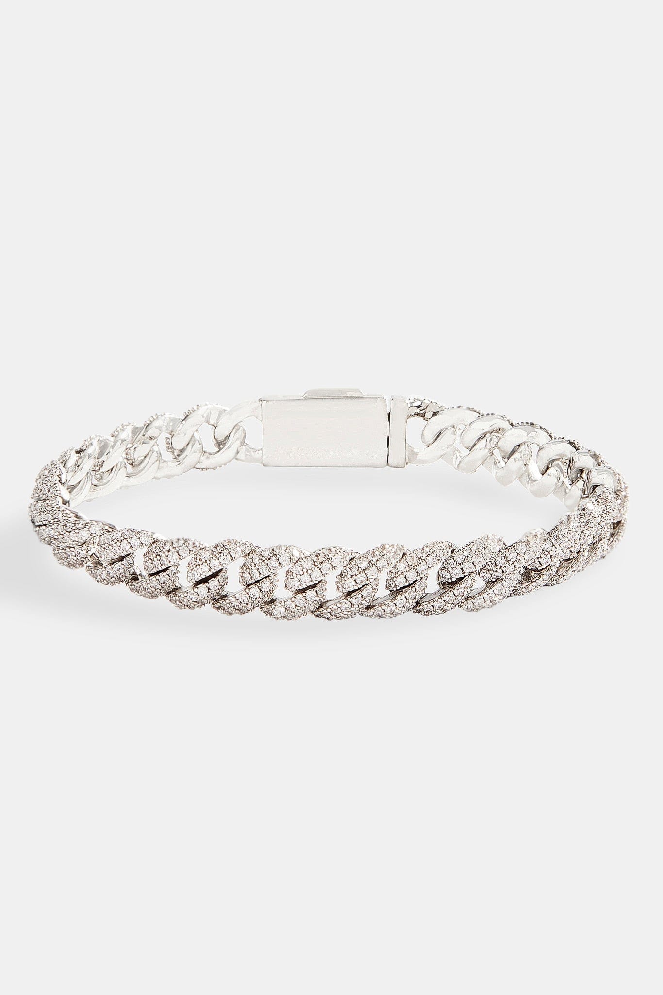 Cernucci Iced Cuban Bracelet - 8mm - White - Image 2