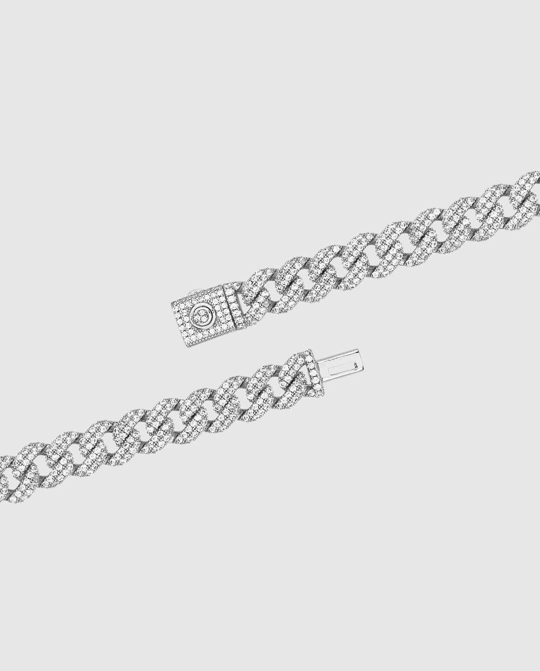 Cernucci Iced Cuban Bracelet - 8mm - White - Image 3