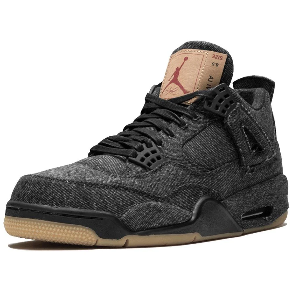Levis x Nike Air Jordan 4 Black - Image 4