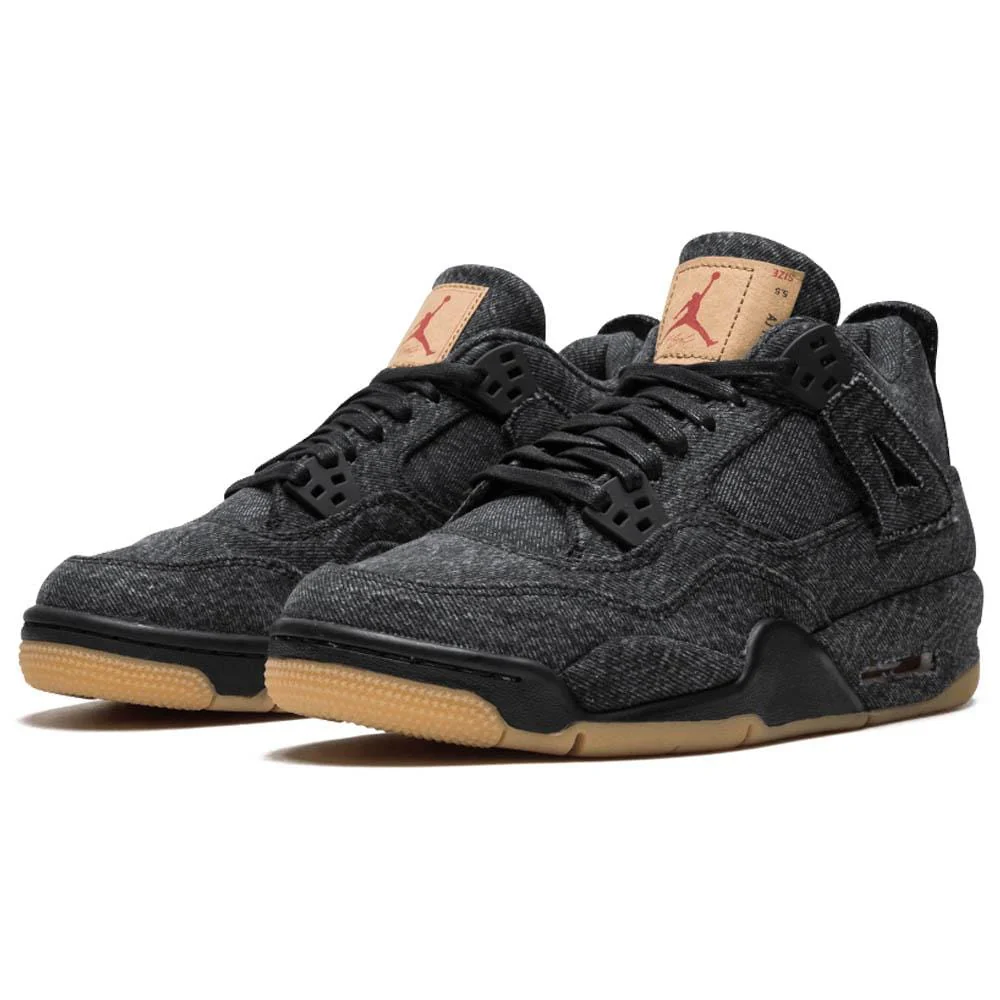 Levis x Nike Air Jordan 4 GS Black - Image 2