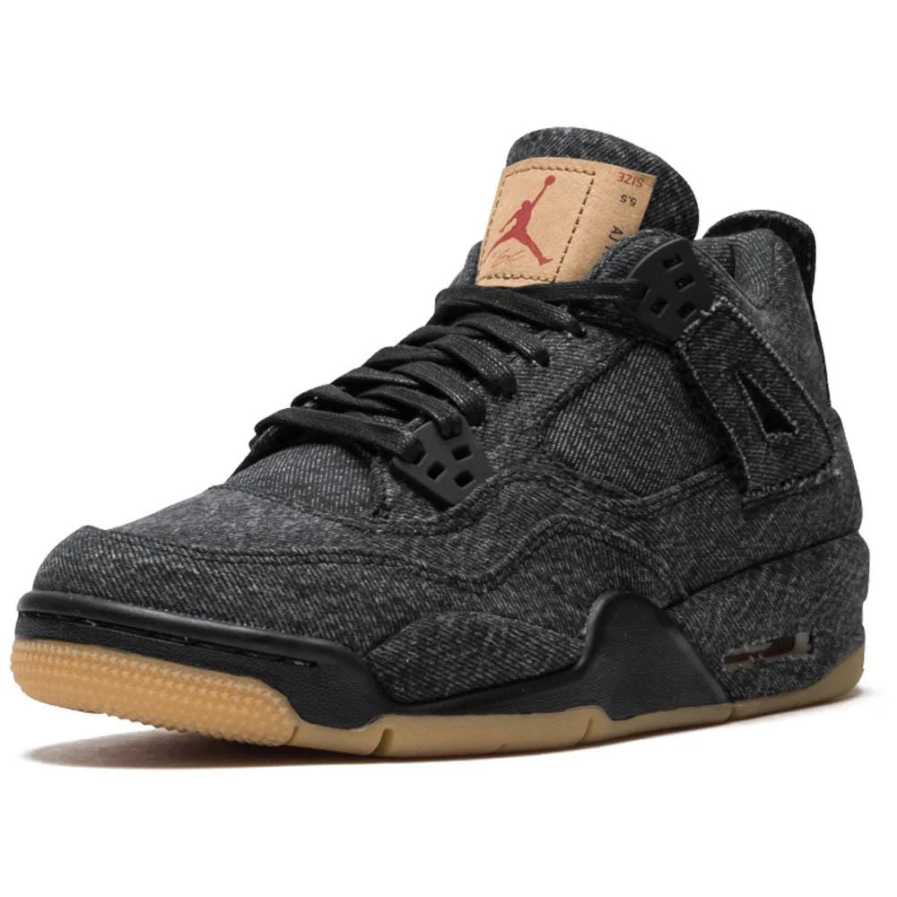 Levis x Nike Air Jordan 4 GS Black - Image 3