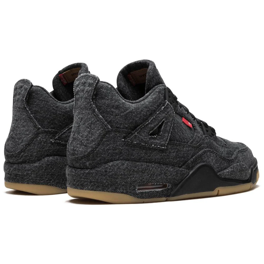 Levis x Nike Air Jordan 4 GS Black - Image 4