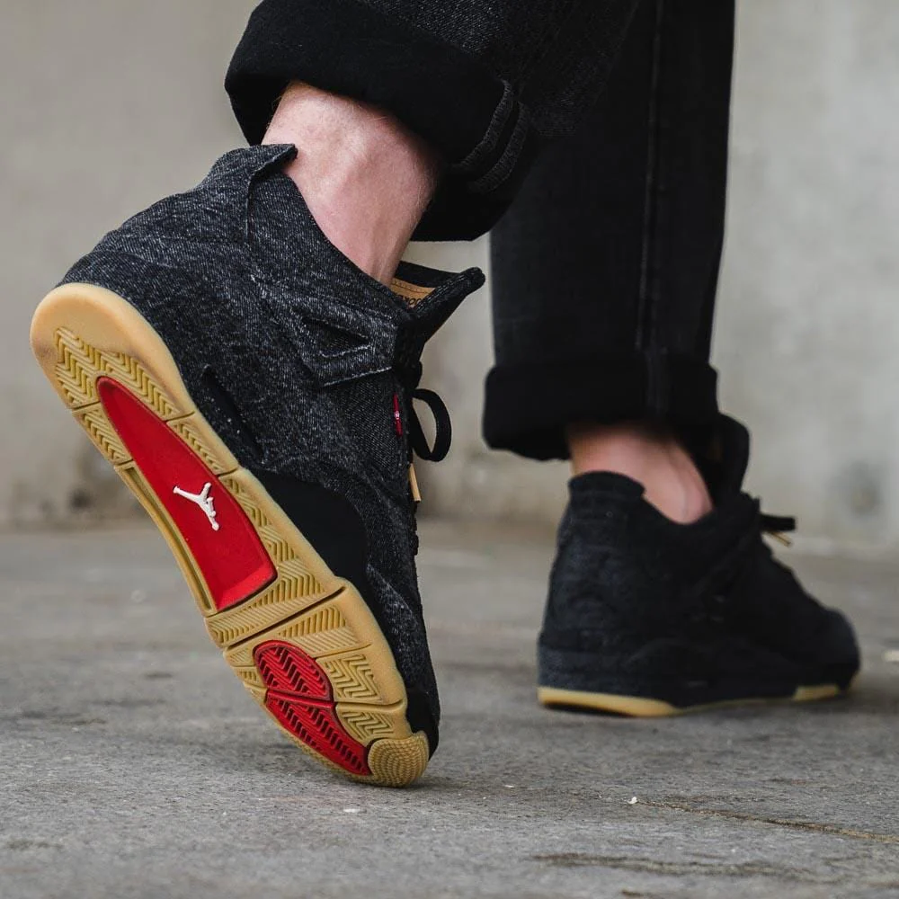 Levis x Nike Air Jordan 4 GS Black - Image 7