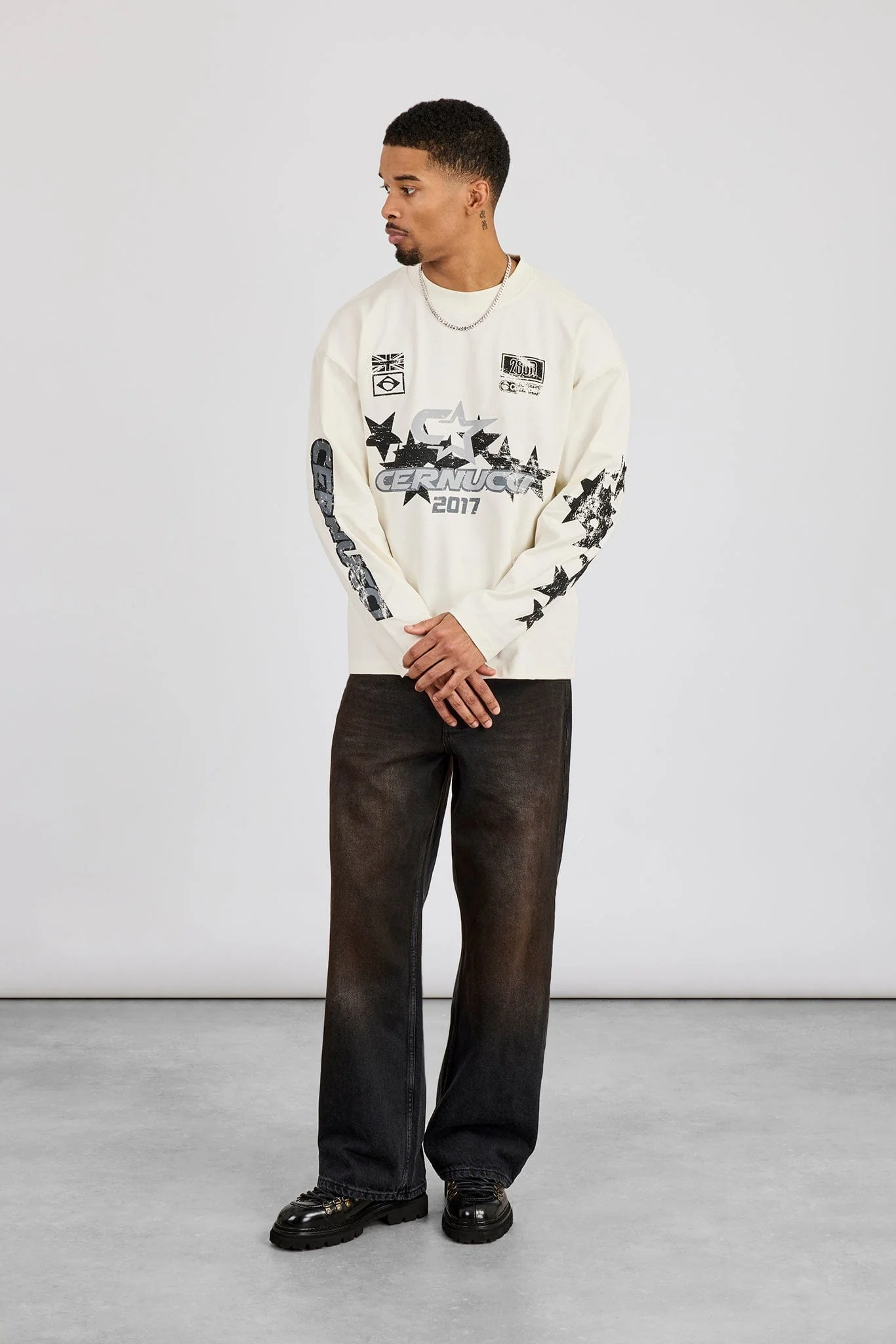 Cernucci Long Sleeve Cernucci 2017 Graphic T-Shirt - Off White - Image 4