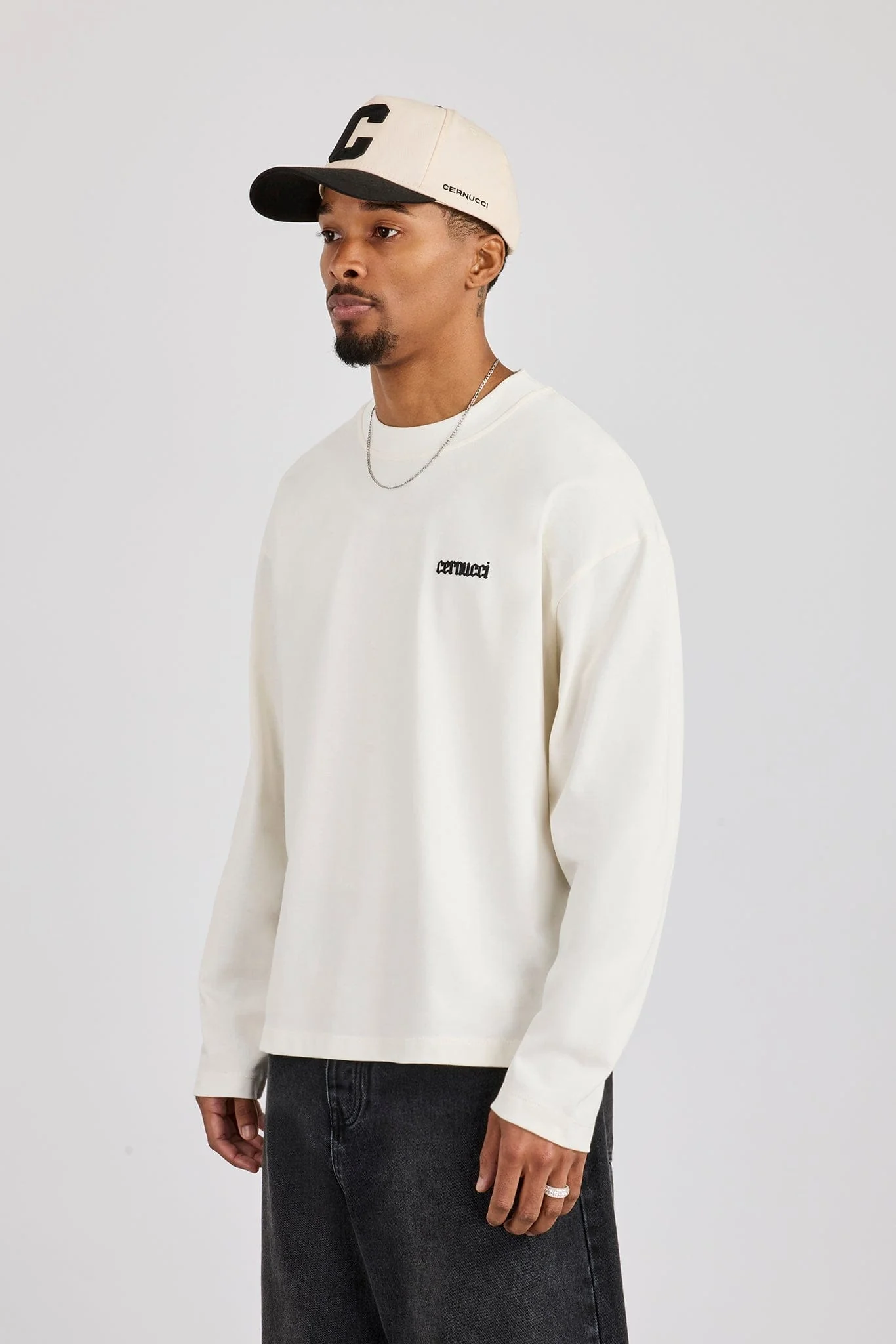 Cernucci Long Sleeve Rio Graphic Print T-Shirt - Off White - Image 3