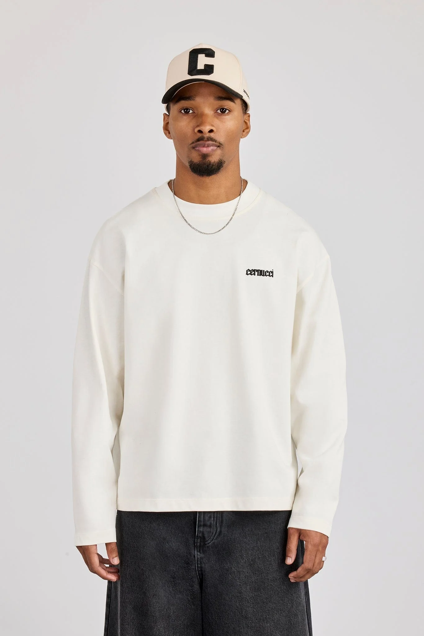 Cernucci Long Sleeve Rio Graphic Print T-Shirt - Off White - Image 4