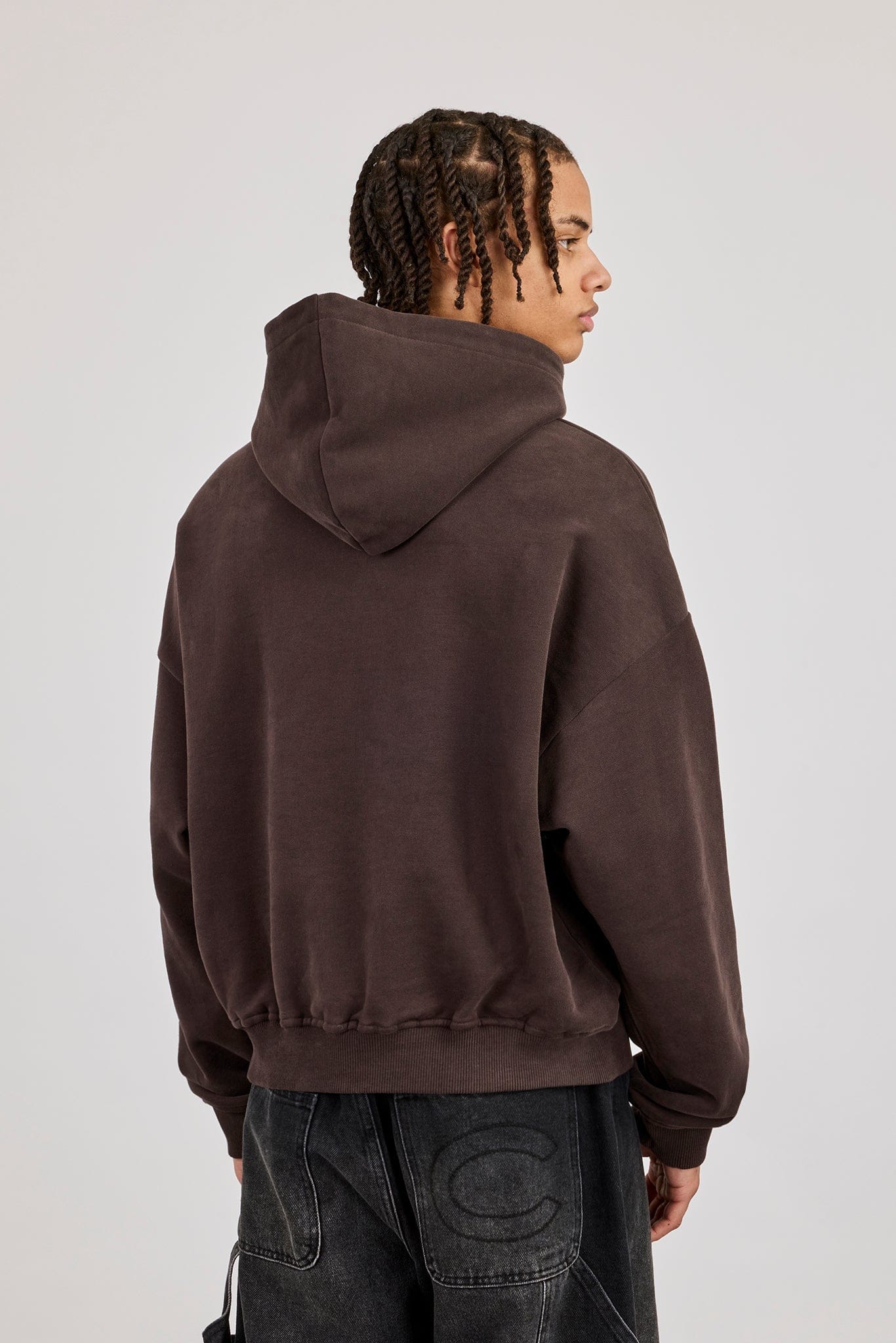 Cernucci Mens Boxy Hoodie - Coffee - Image 3