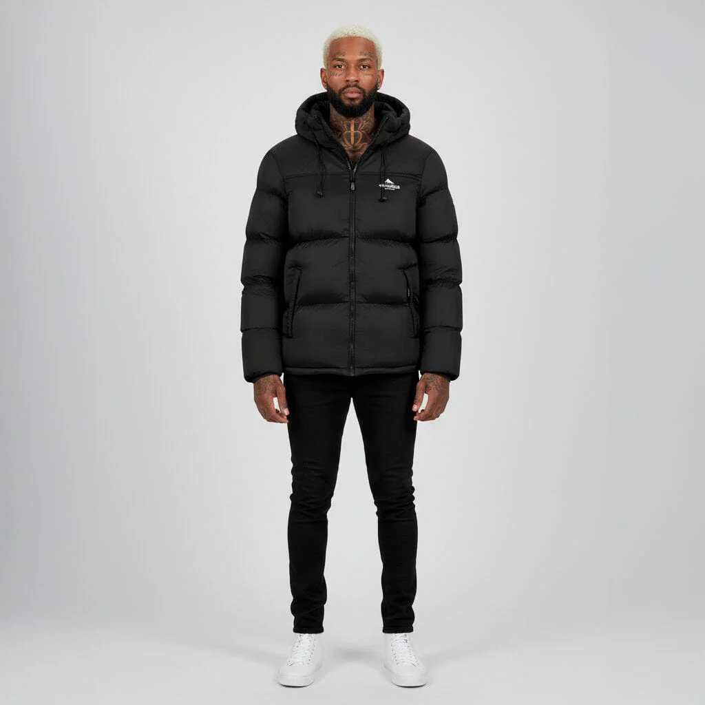 Helvetica Mountain Pioneers Middle Block Hooded Down Jacket - Image 3