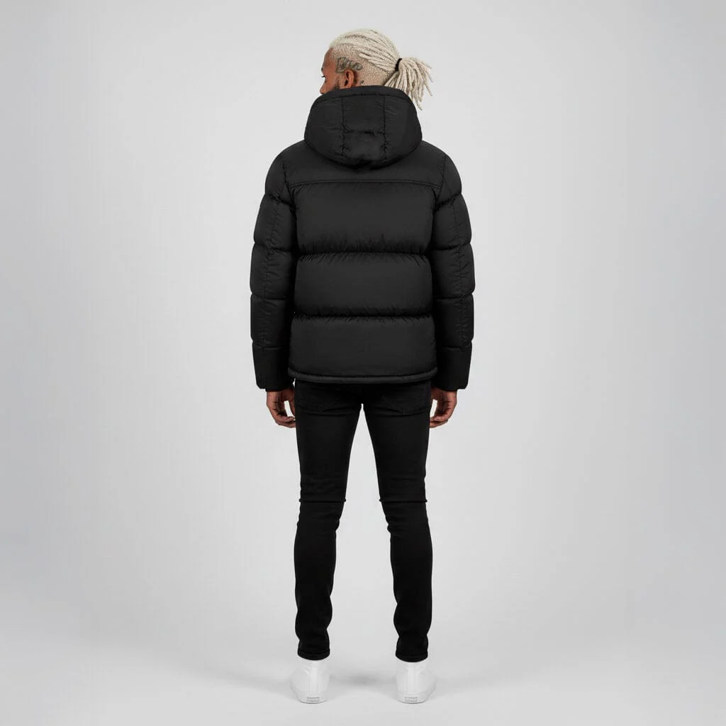 Helvetica Mountain Pioneers Middle Block Hooded Down Jacket - Image 4