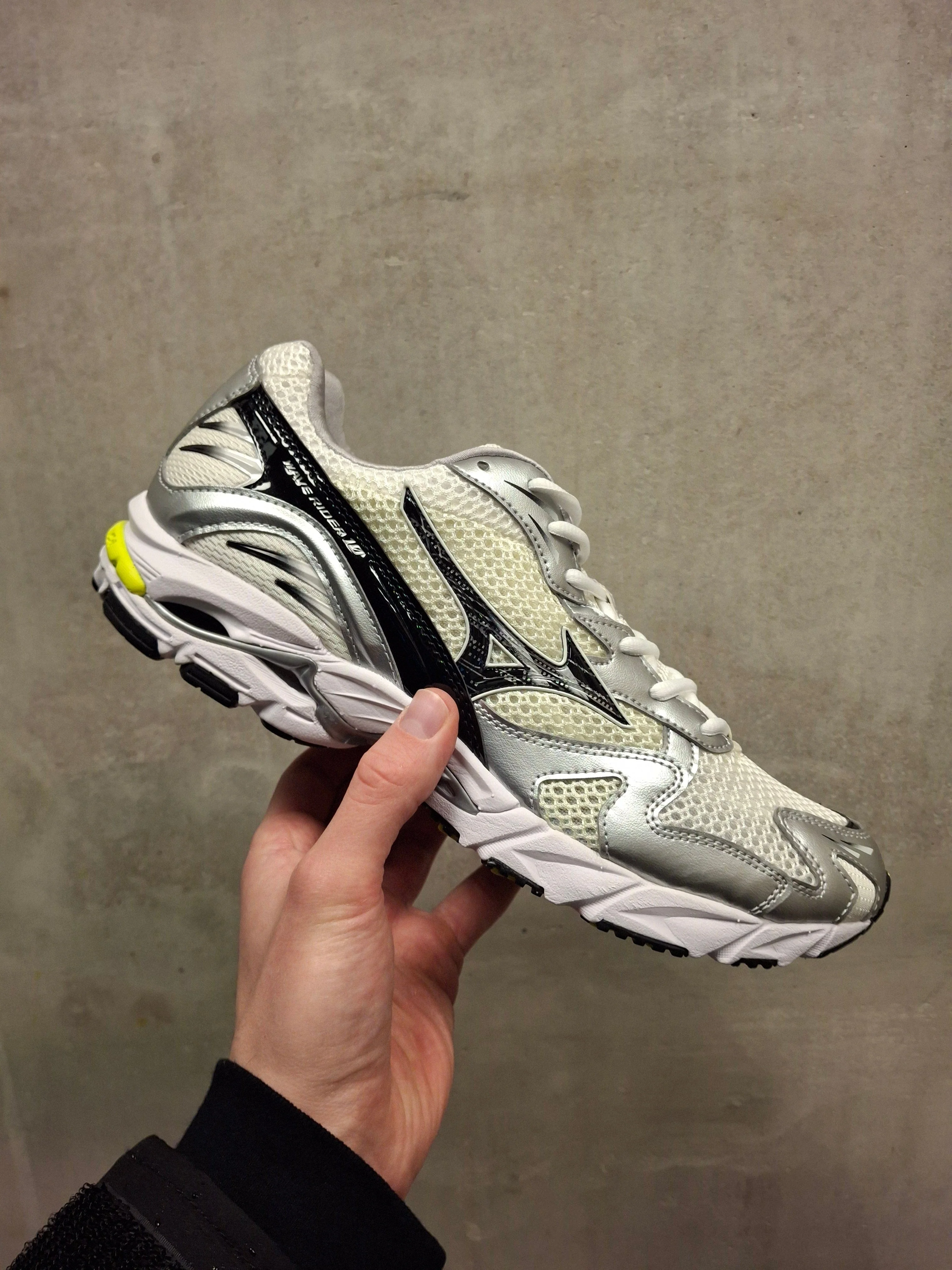 Mizuno Wave Rider 10 Sport 'Snow White Black Sylvan Green' - Image 6